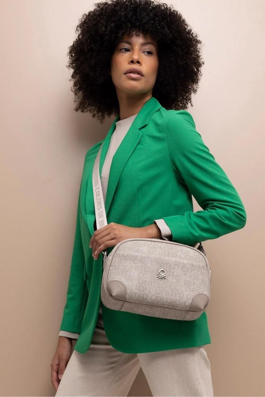 Benetton 1406 Taş Baskılı Çarpraz Bayan Çanta