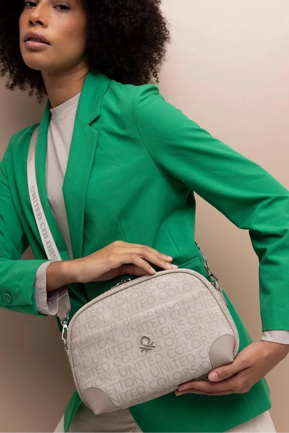 Benetton 1406 Taş Baskılı Çarpraz Bayan Çanta