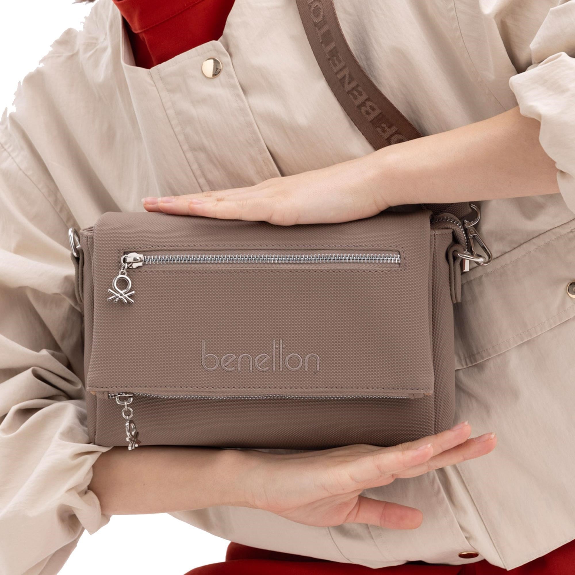 Benetton 1415 Vizon Baskılı Çarpraz Bayan Çanta