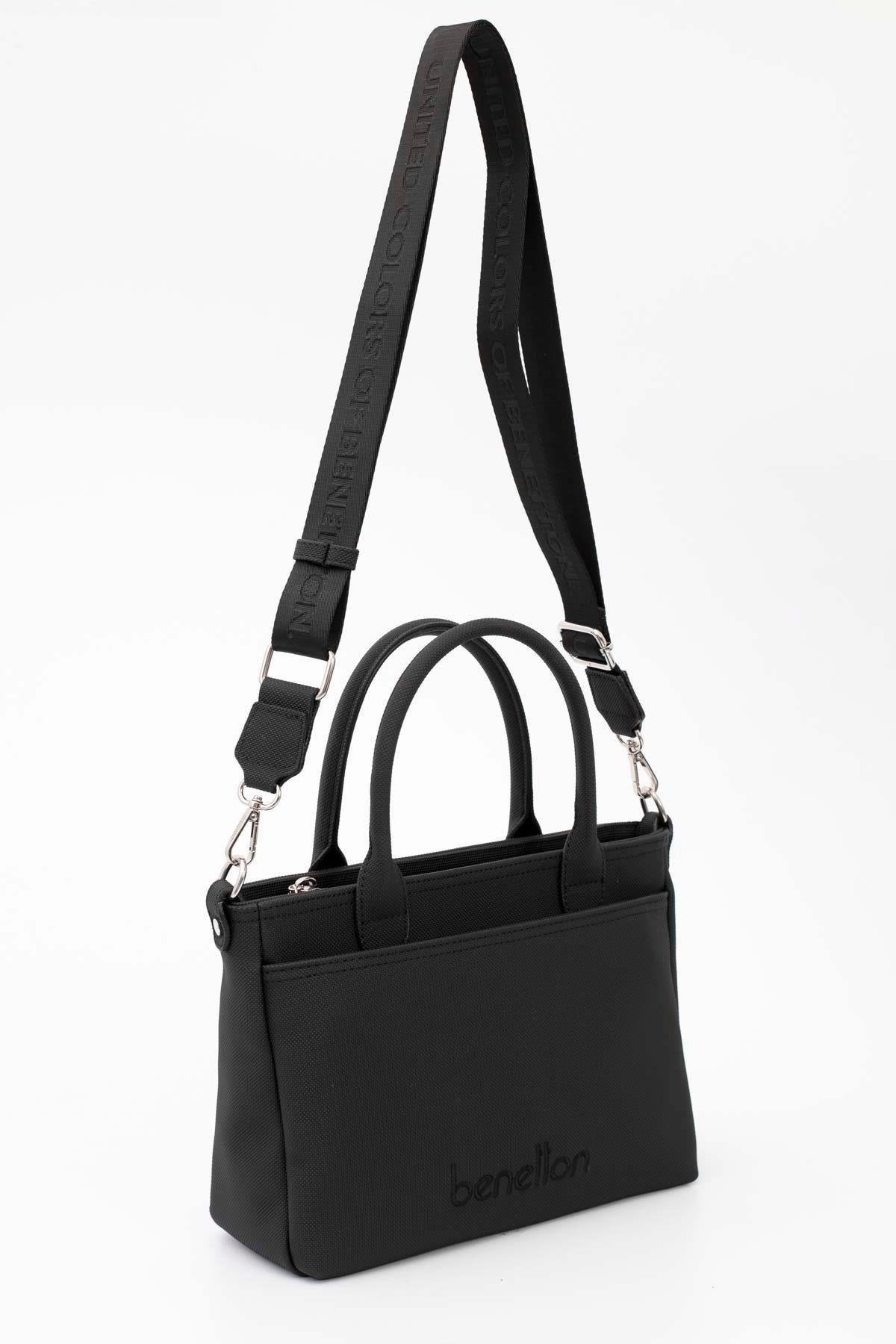 Benetton 1649 Siyah Baskılı Çarpraz Bayan Çanta