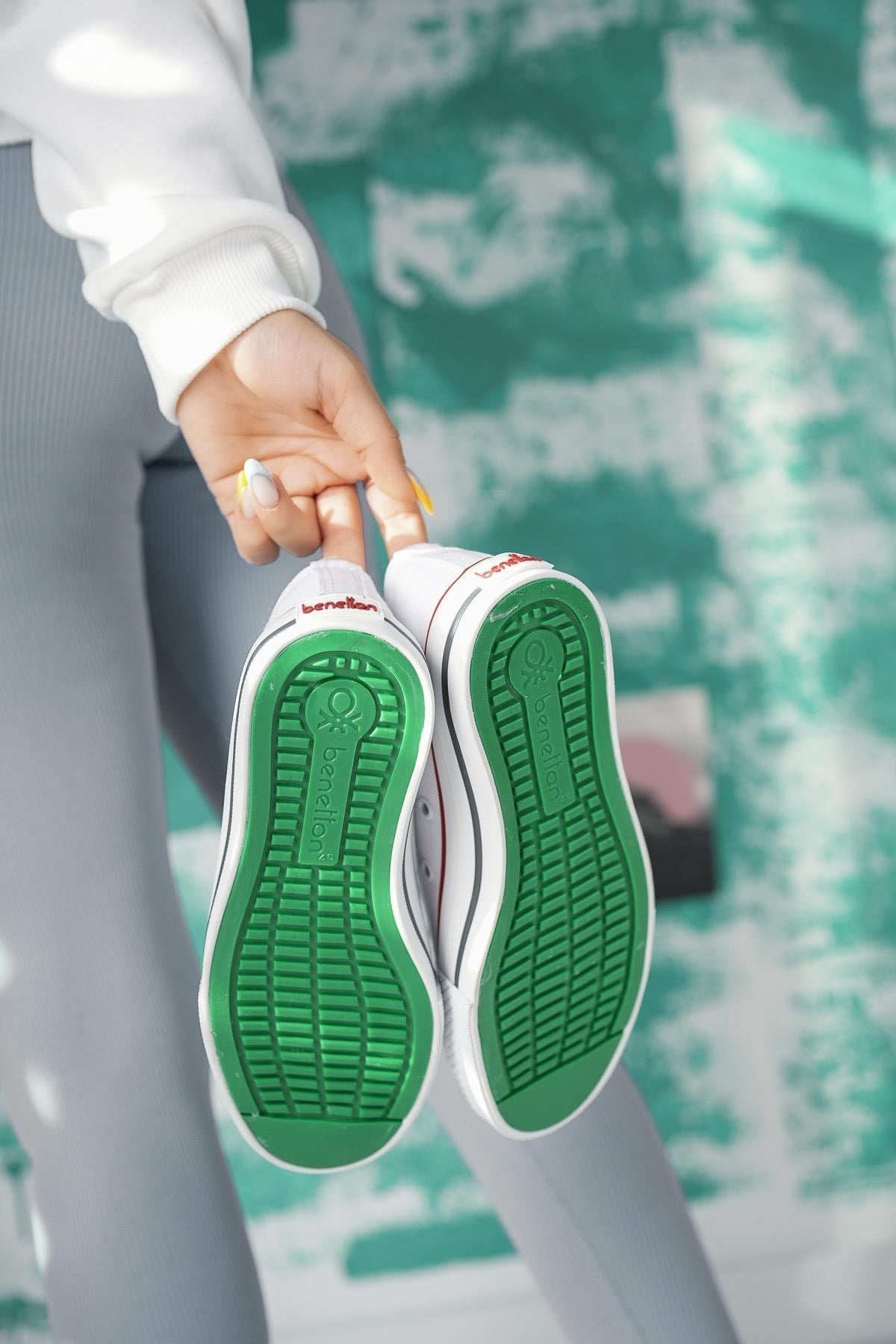 Benetton 30196 Beyaz Kısa Kadın Sneakers