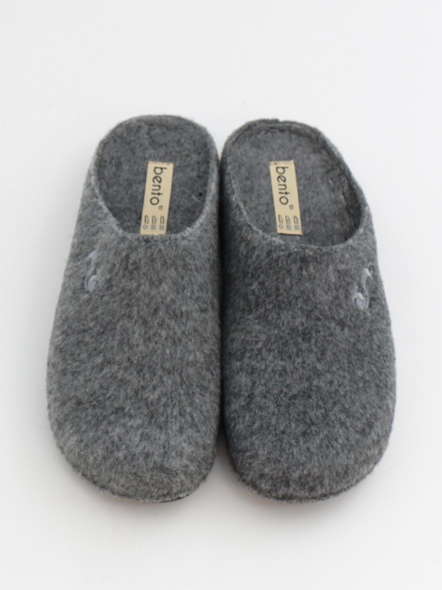 Bento 9563 Gri Kışlık Anatomik Önü Kapalı Kadın Terlik