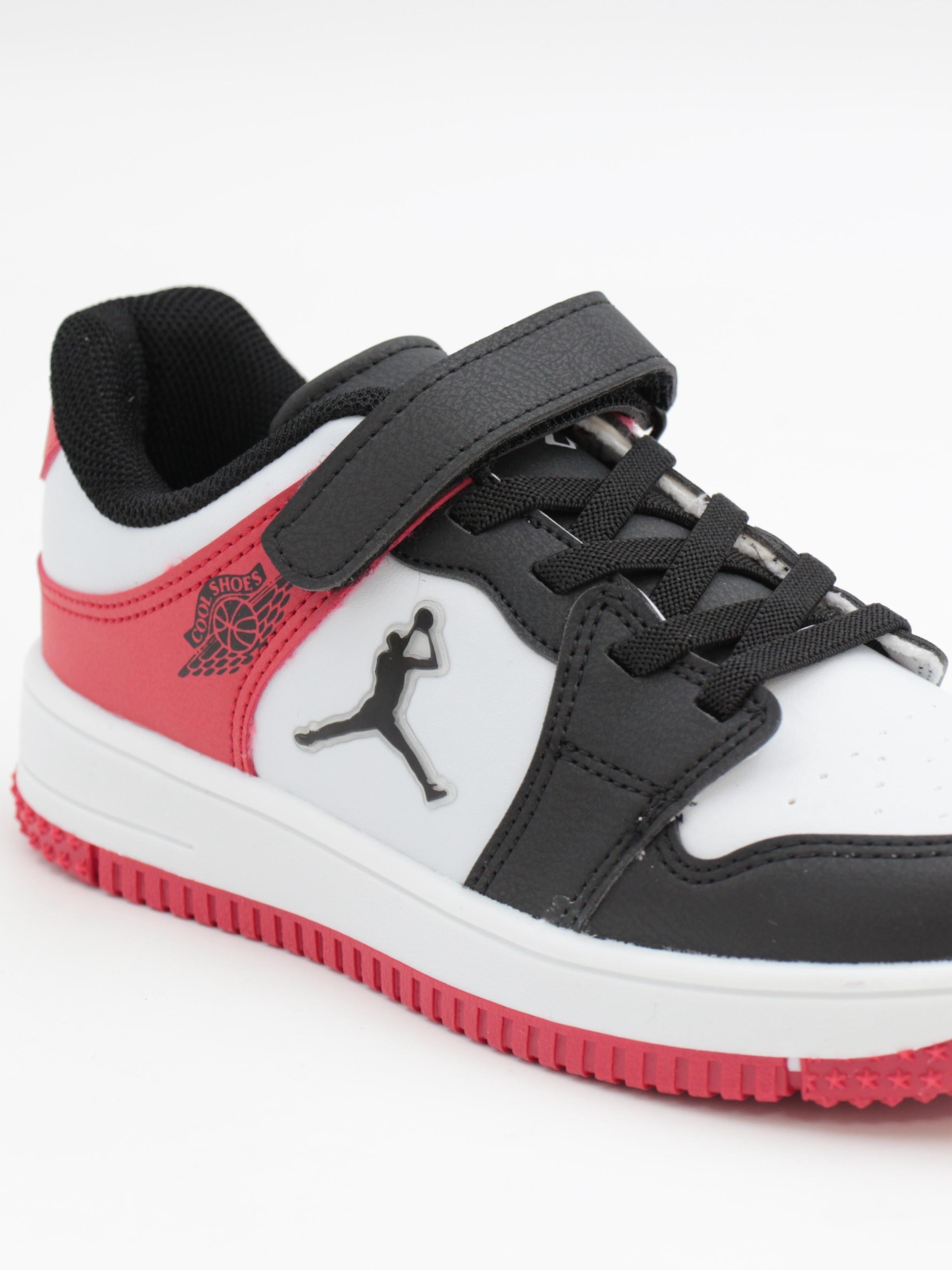 Cool Haykat 31-36 Siyah Beyaz Kırmızı Çocuk Spor Ayakkabı