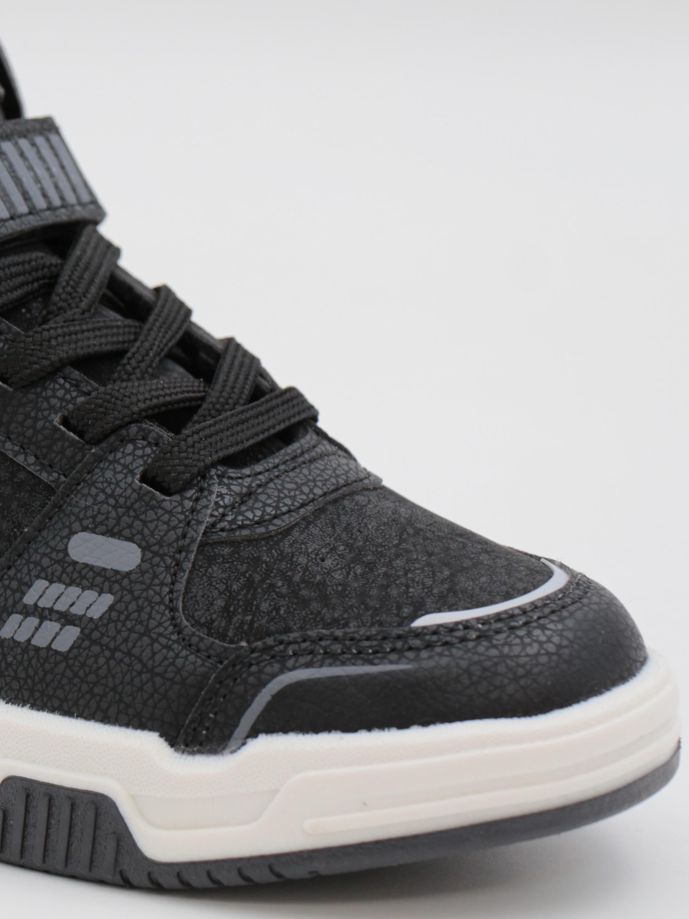 Cool King 31-36 Siyah Boğazlı Cırtlı Çocuk Spor Ayakkabı