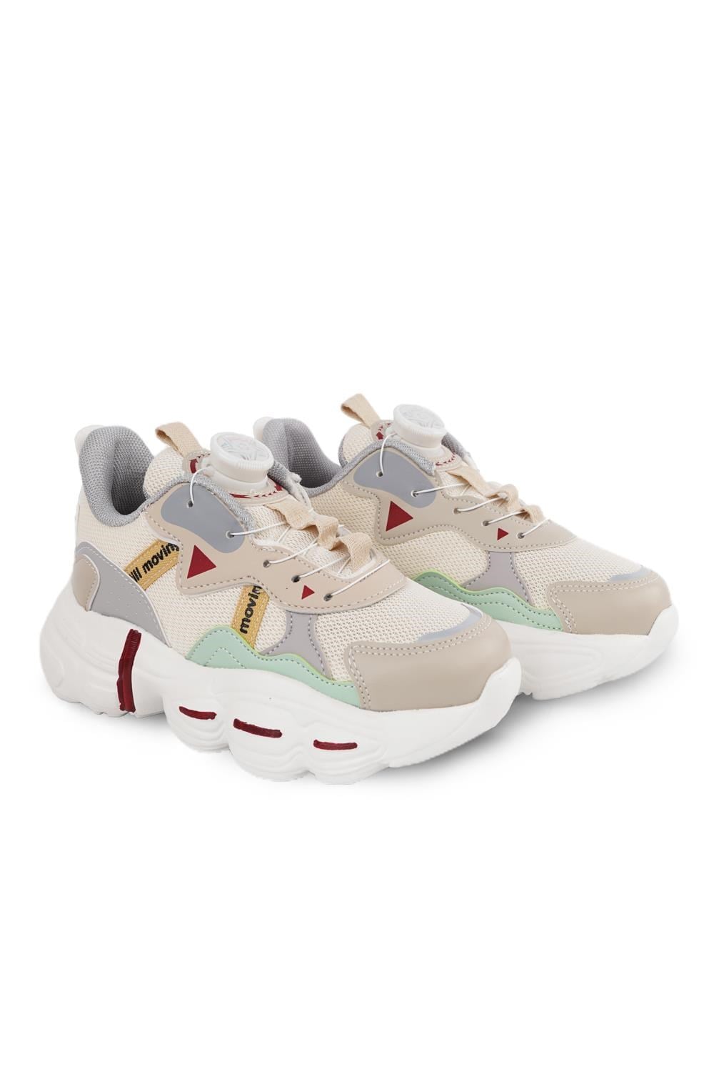Cool Rex 31-36 Bej Akıllı Bağcıklı Çocuk Spor Ayakkabı