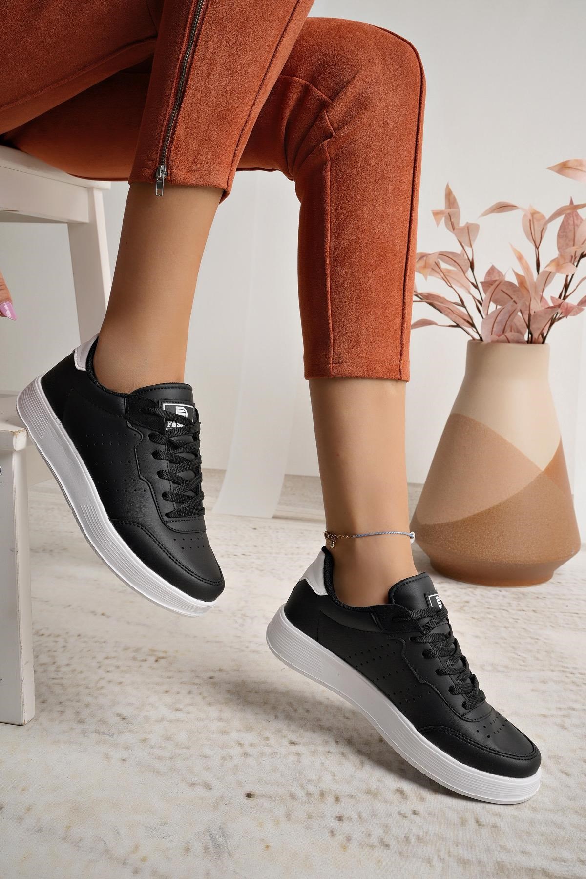Darkstep 158 Siyah Beyaz Unisex Sneakers
