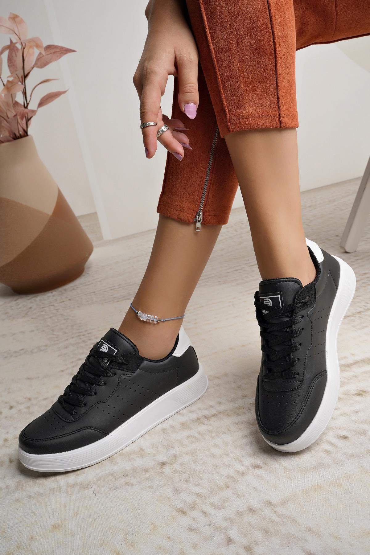 Darkstep 158 Siyah Beyaz Unisex Sneakers