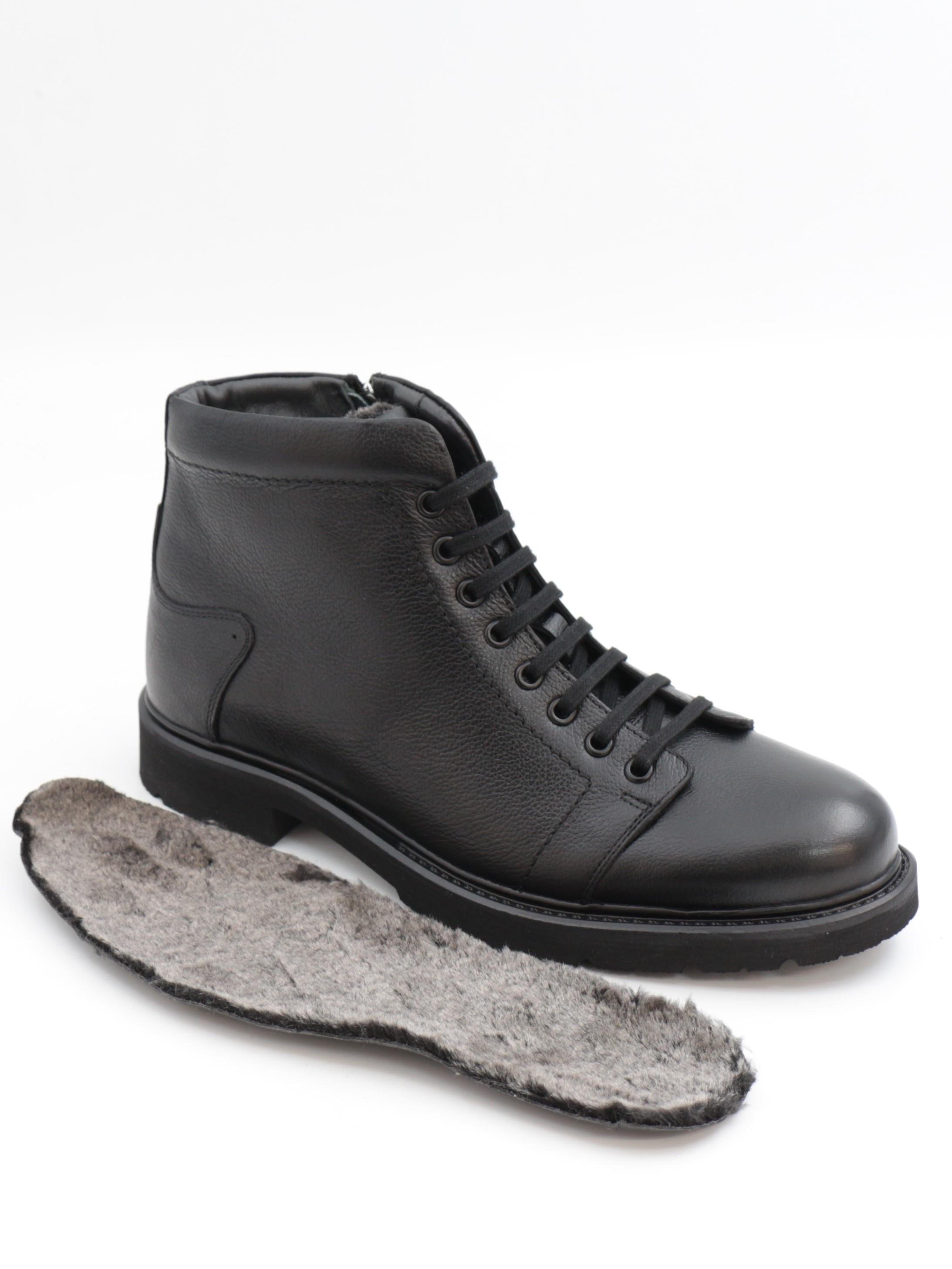 Fermend 141 Siyah Hakiki Deri Kürklü Erkek Bot