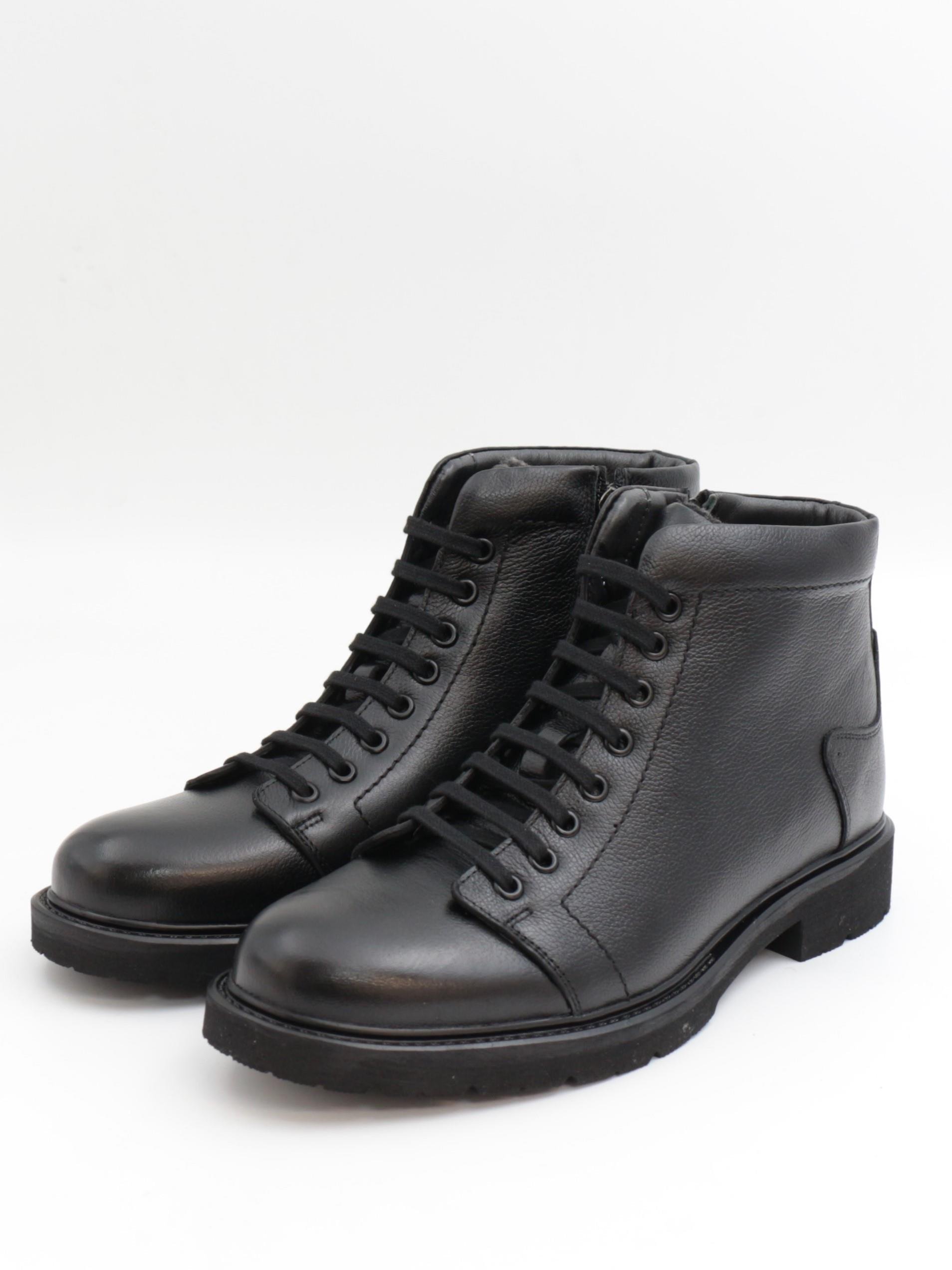 Fermend 141 Siyah Hakiki Deri Kürklü Erkek Bot