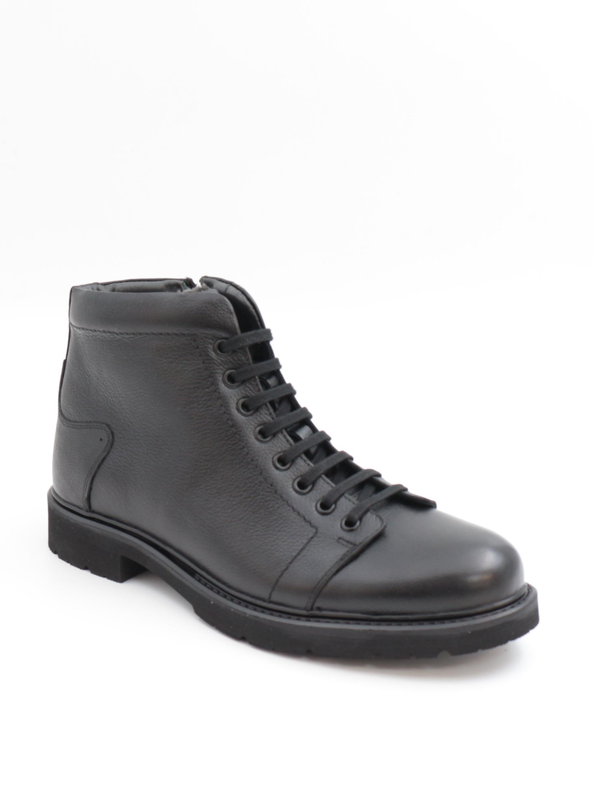 Fermend 141 Siyah Hakiki Deri Kürklü Erkek Bot