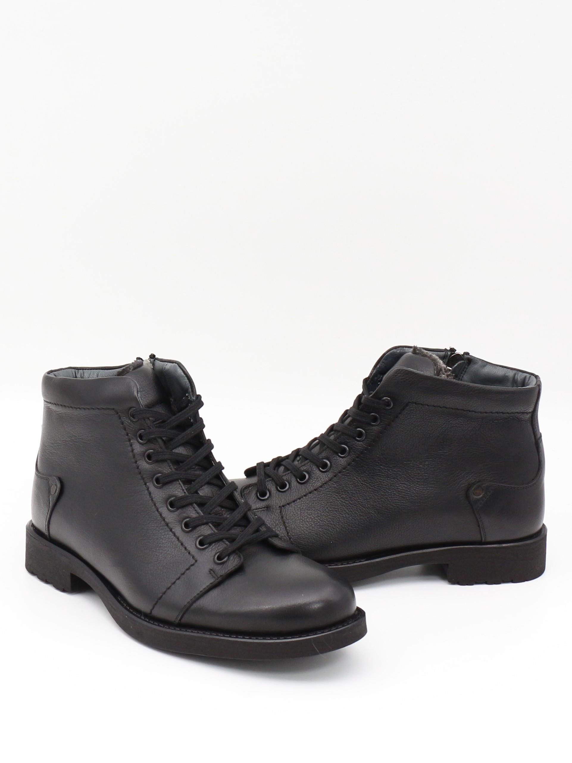 Fermend 141 Siyah Hakiki Deri Kürklü Erkek Bot