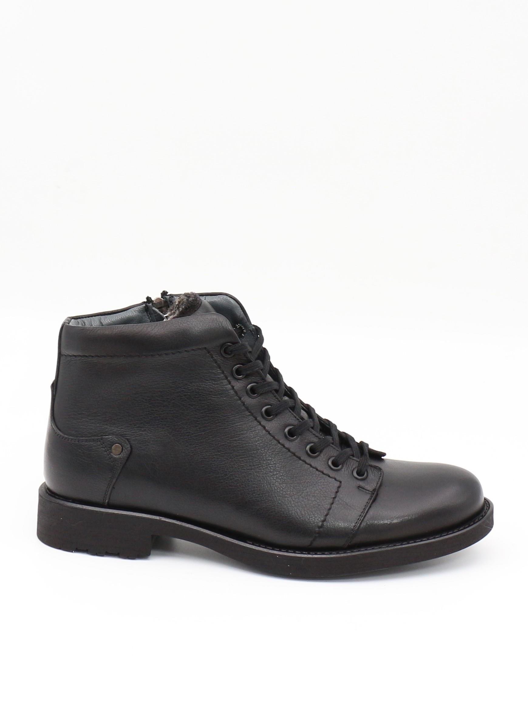 Fermend 141 Siyah Hakiki Deri Kürklü Erkek Bot