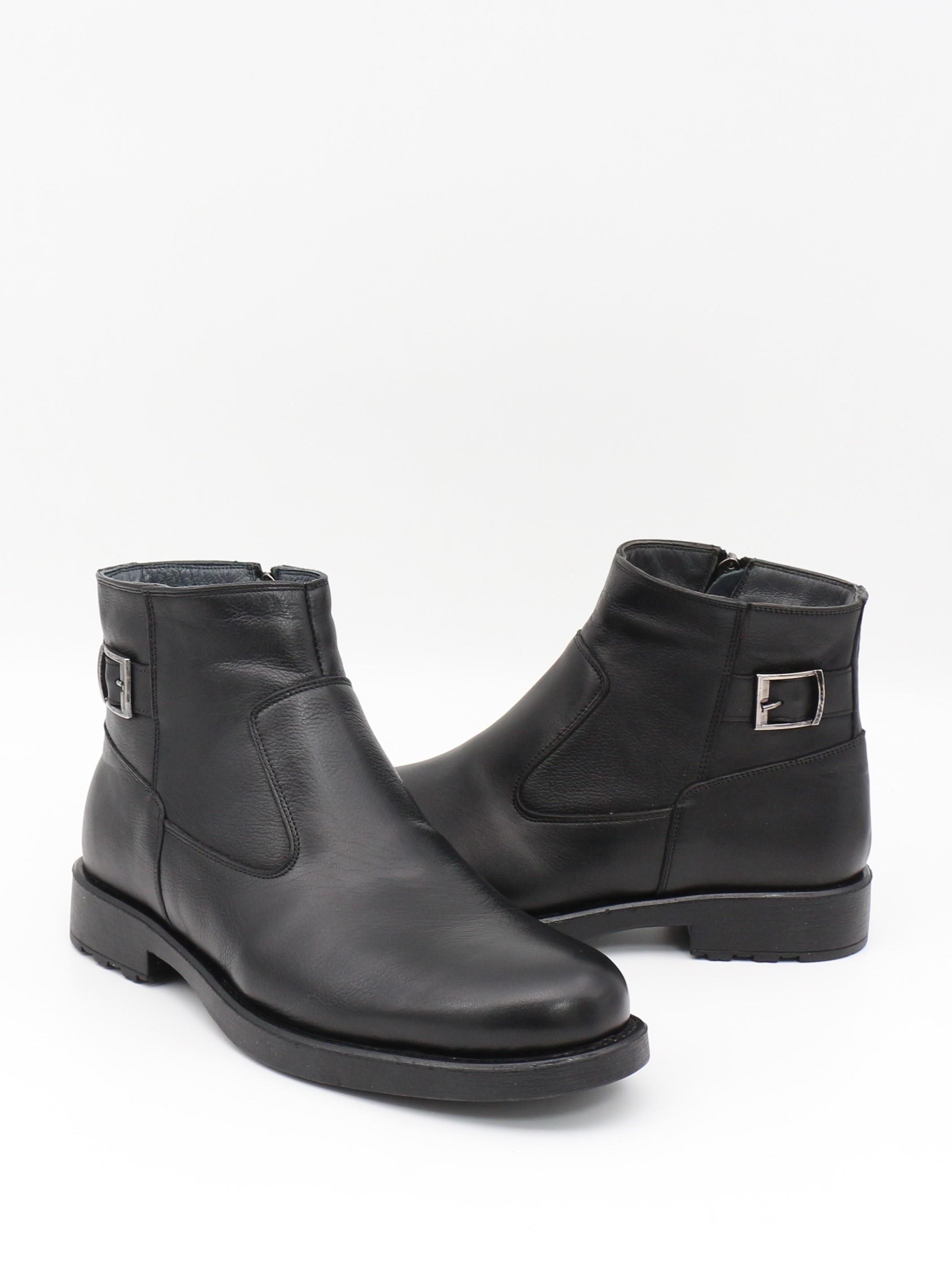 Fermend 143 Siyah Hakiki Deri Kürklü Erkek Bot