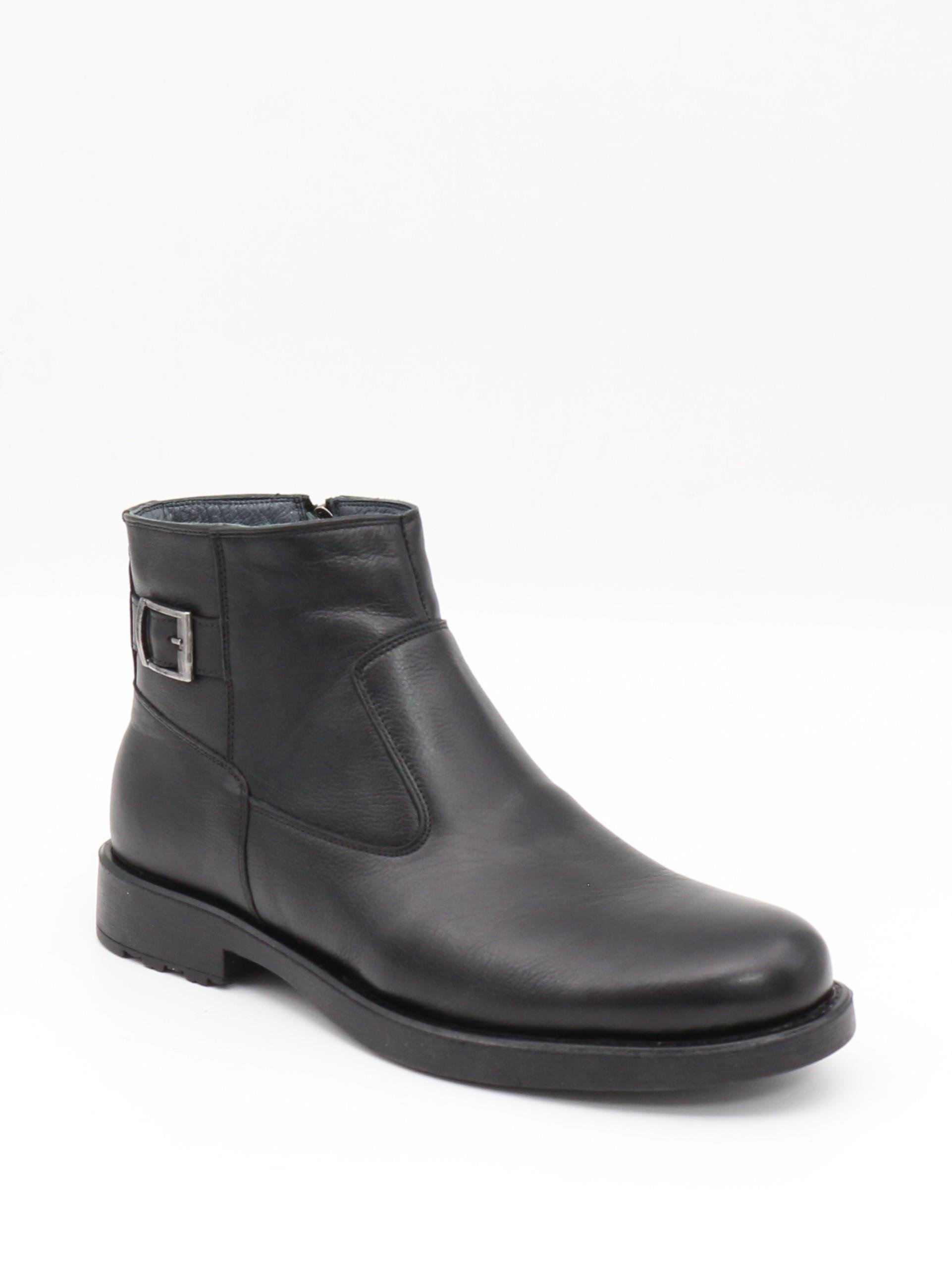 Fermend 143 Siyah Hakiki Deri Kürklü Erkek Bot