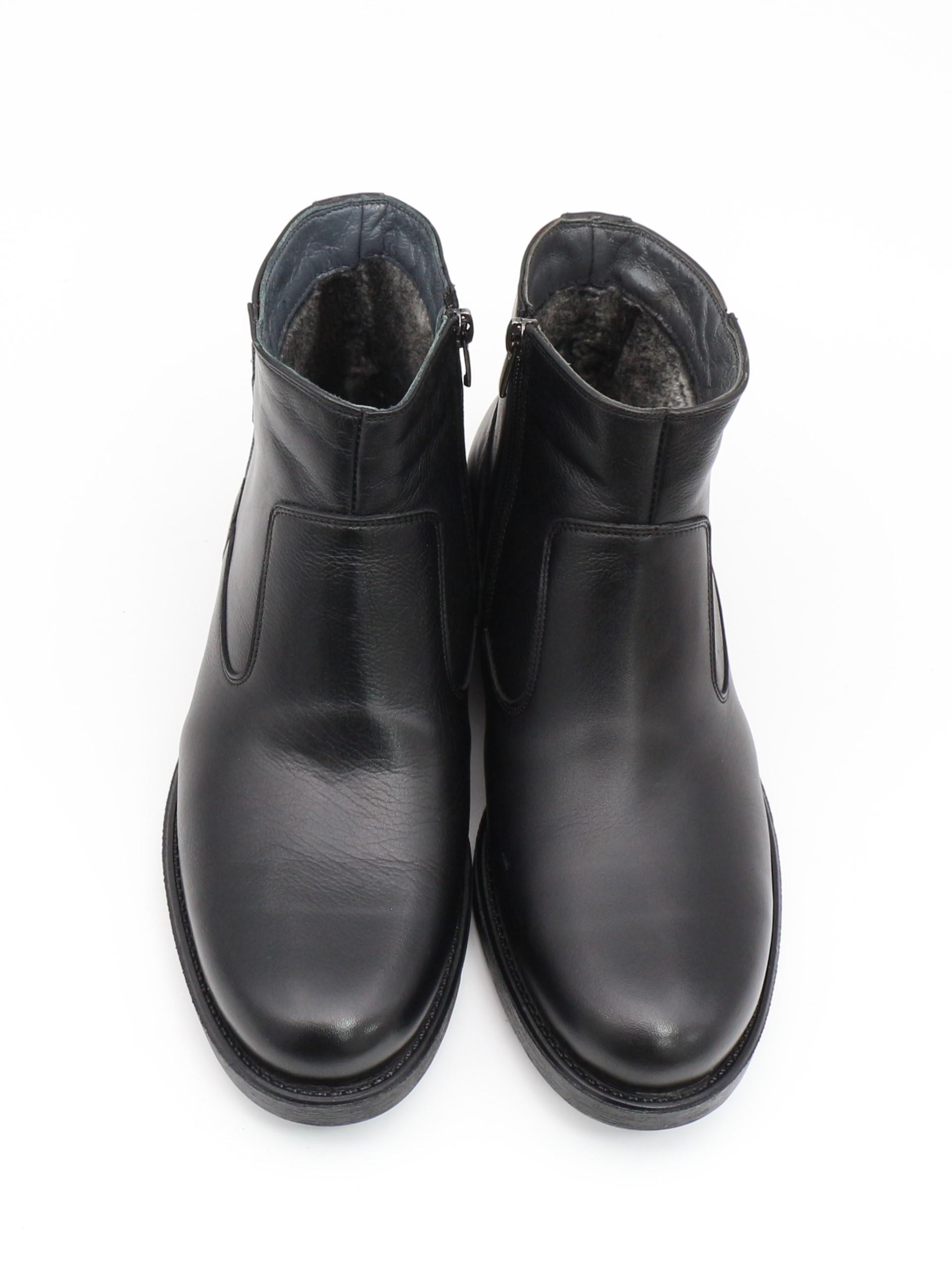 Fermend 143 Siyah Hakiki Deri Kürklü Erkek Bot