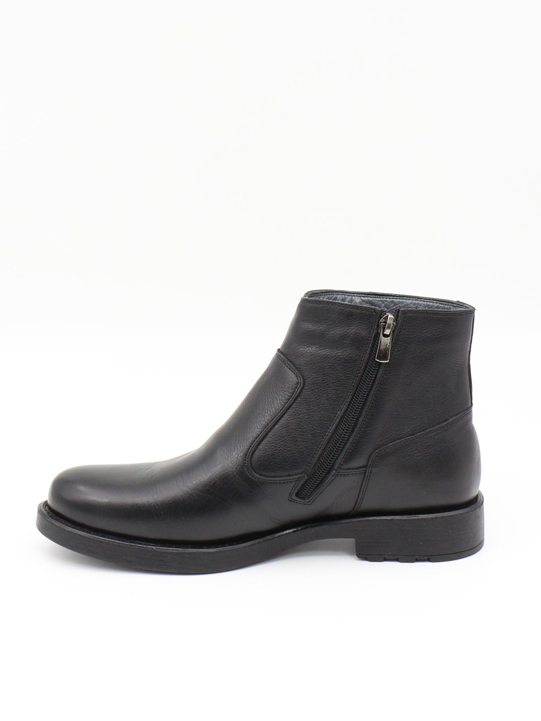 Fermend 143 Siyah Hakiki Deri Kürklü Erkek Bot