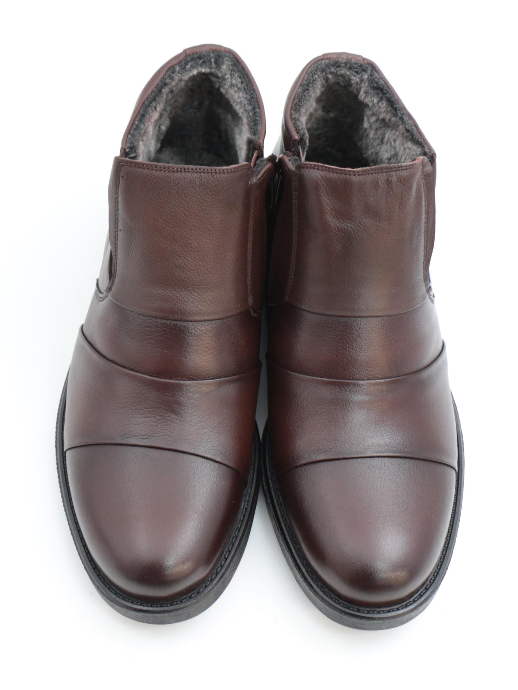 Fermend 144 Kahve Hakiki Deri Kürklü Erkek Bot