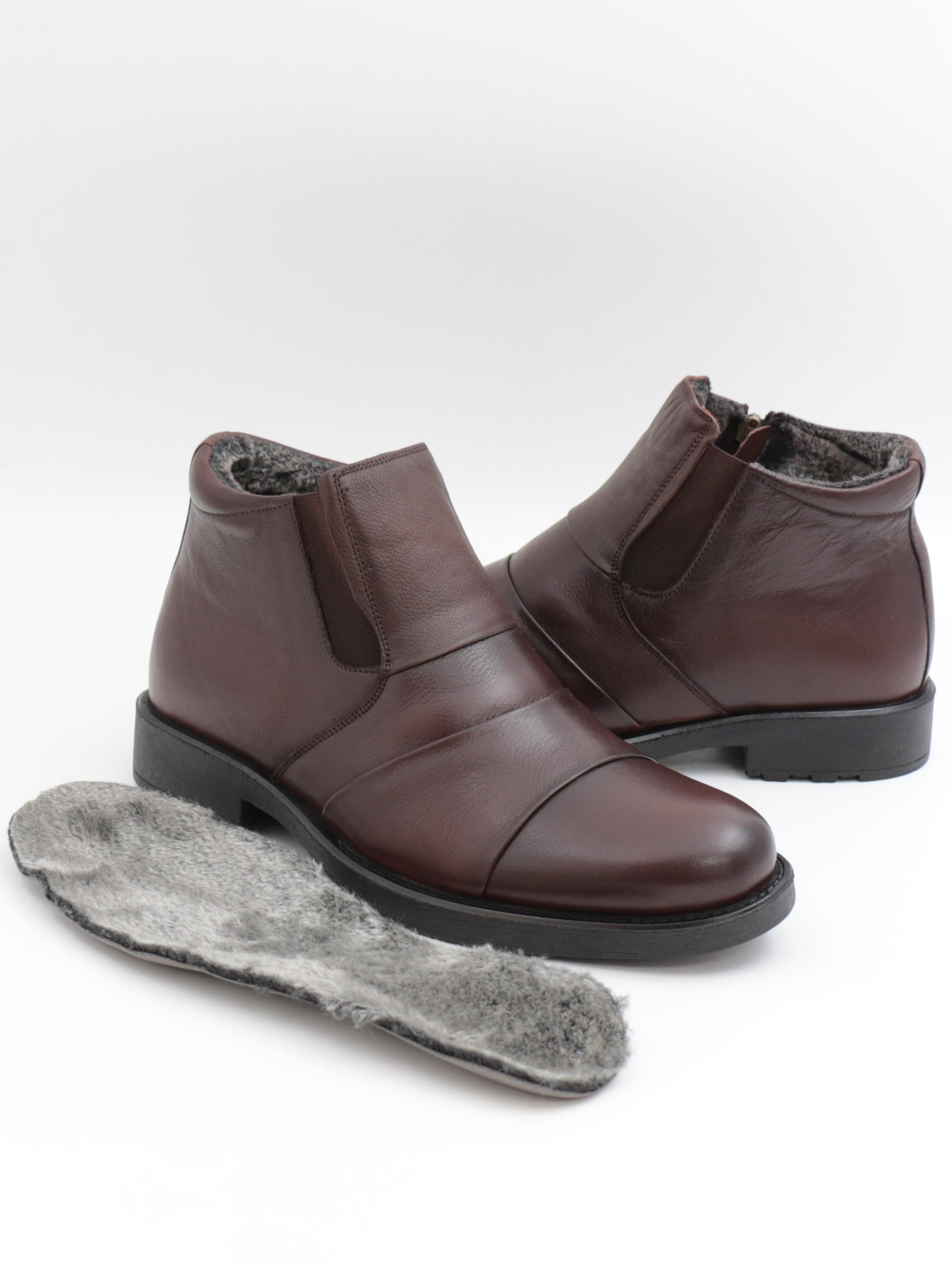 Fermend 144 Kahve Hakiki Deri Kürklü Erkek Bot