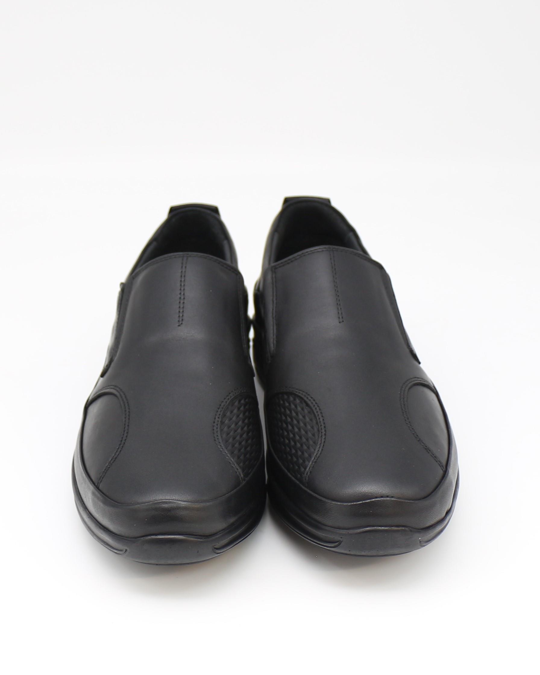 Forex 2585 Siyah Hakiki Deri Anatomik Yürüyüş Erkek Ayakkabı