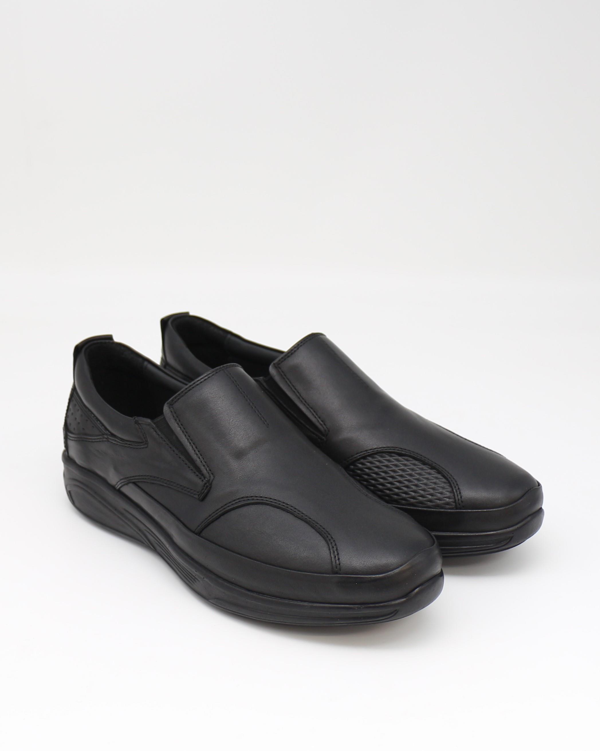 Forex 2585 Siyah Hakiki Deri Anatomik Yürüyüş Erkek Ayakkabı