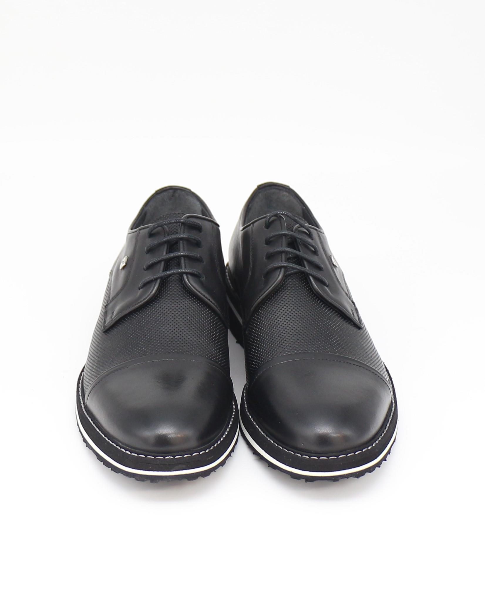 Fosco 1103 Siyah Hakiki Deri Günlük Erkek Ayakkabı