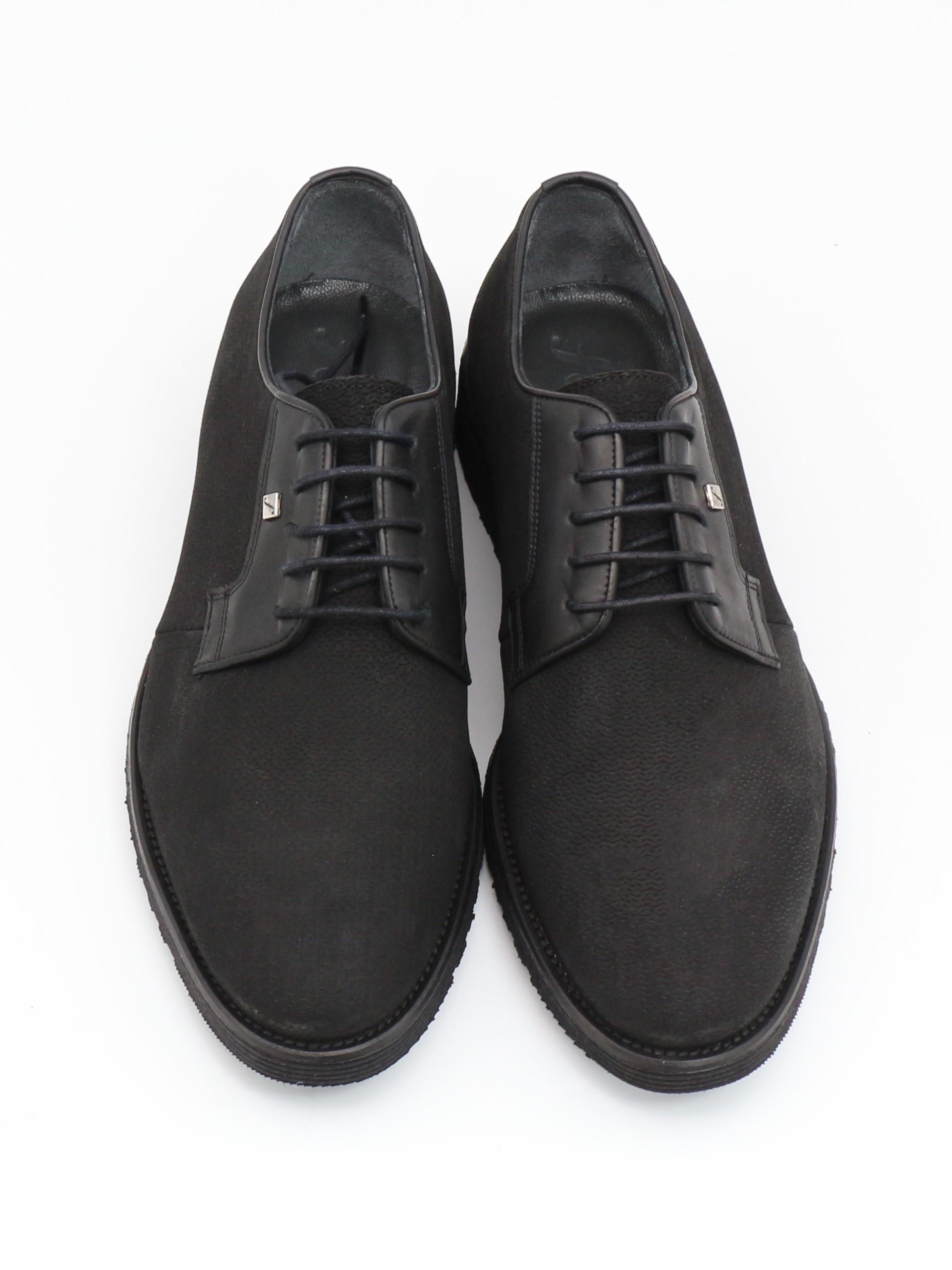 Fosco 2804 Siyah Süet Hakiki Deri Eva Taban Erkek Ayakkabı