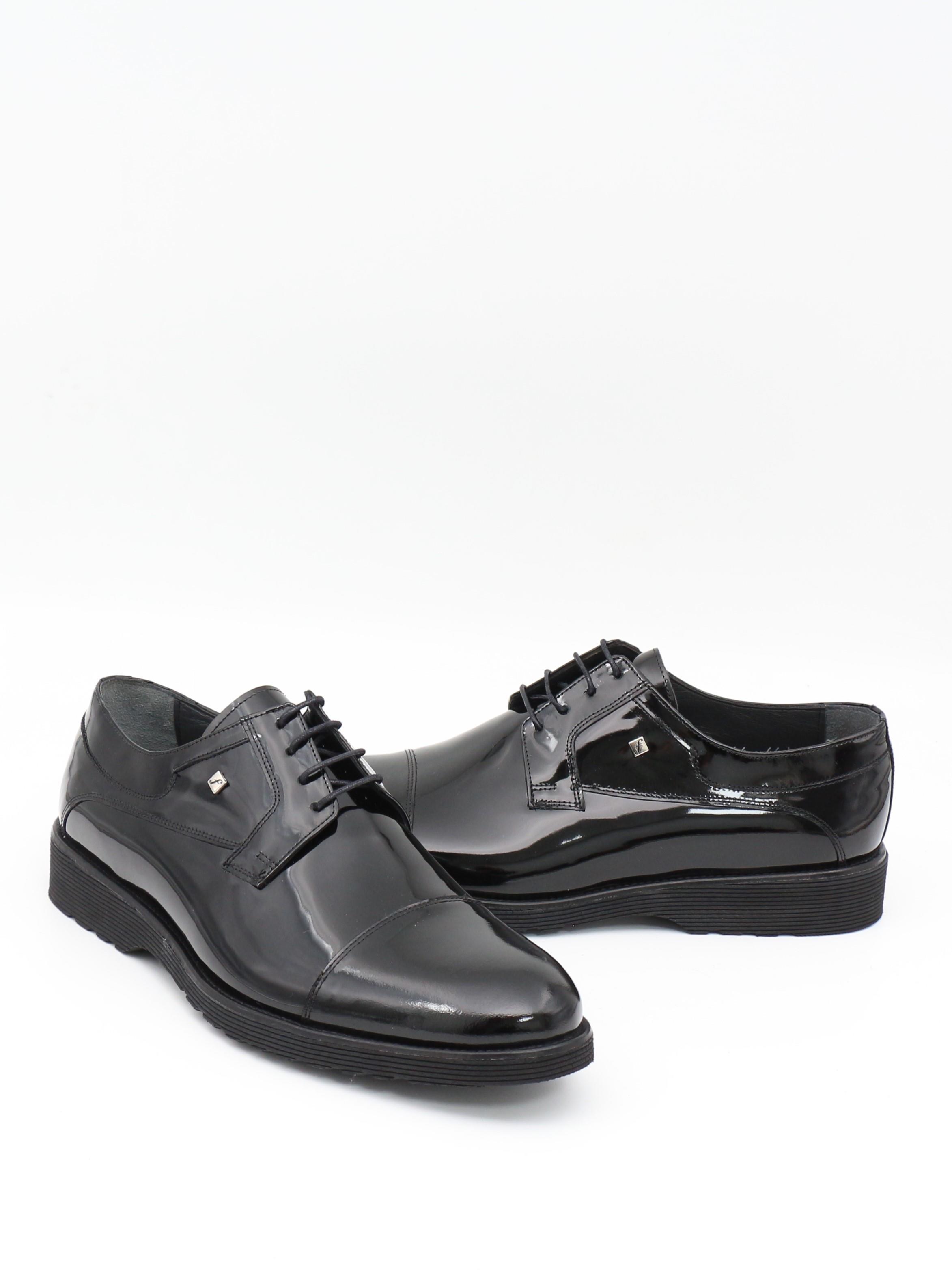 Fosco 2864 Siyah Rugan Hakiki Deri Eva Taban Erkek Ayakkabı