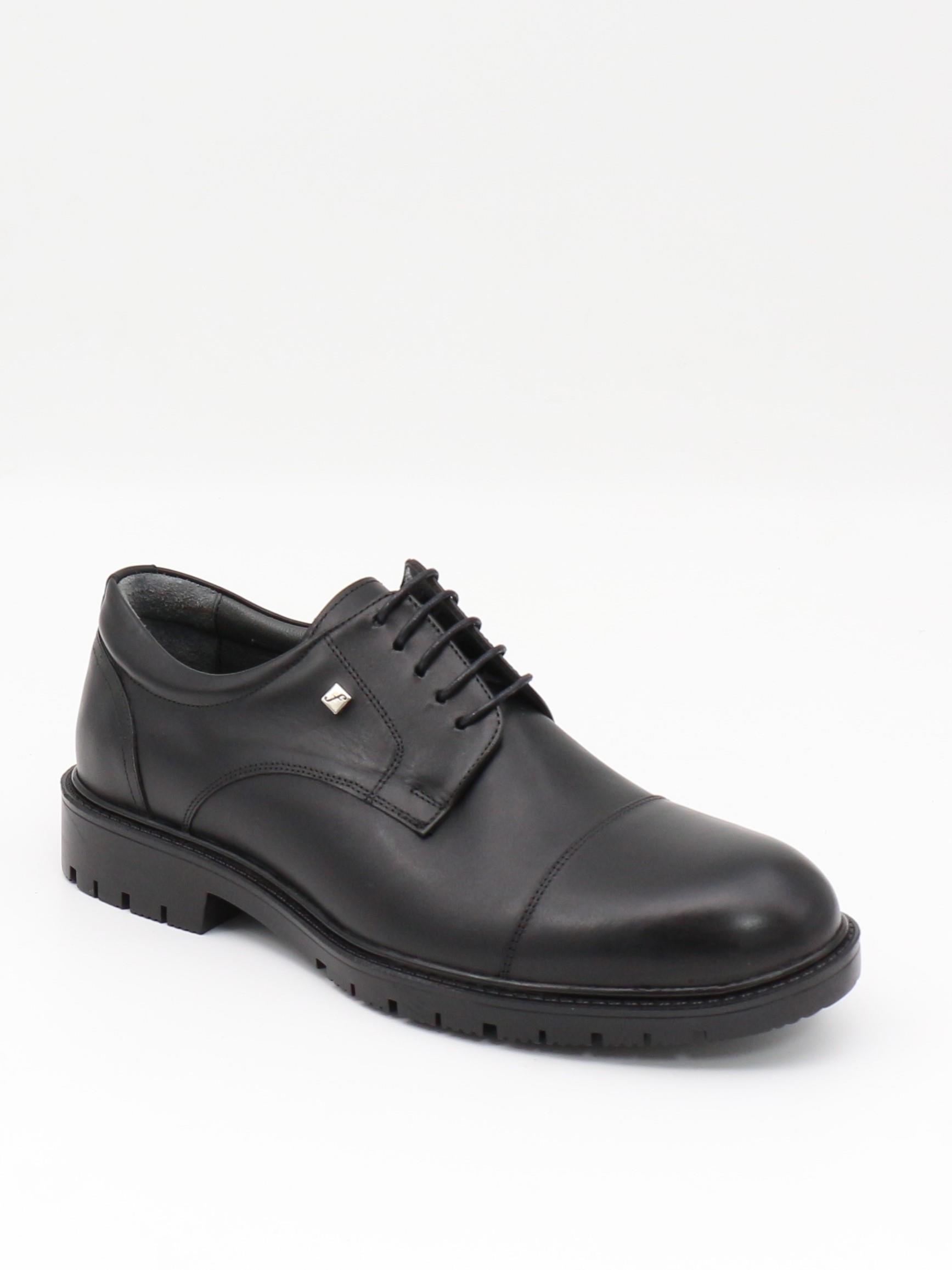 Fosco 2869 Siyah Hakiki Deri Kauçuk Taban Erkek Ayakkabı