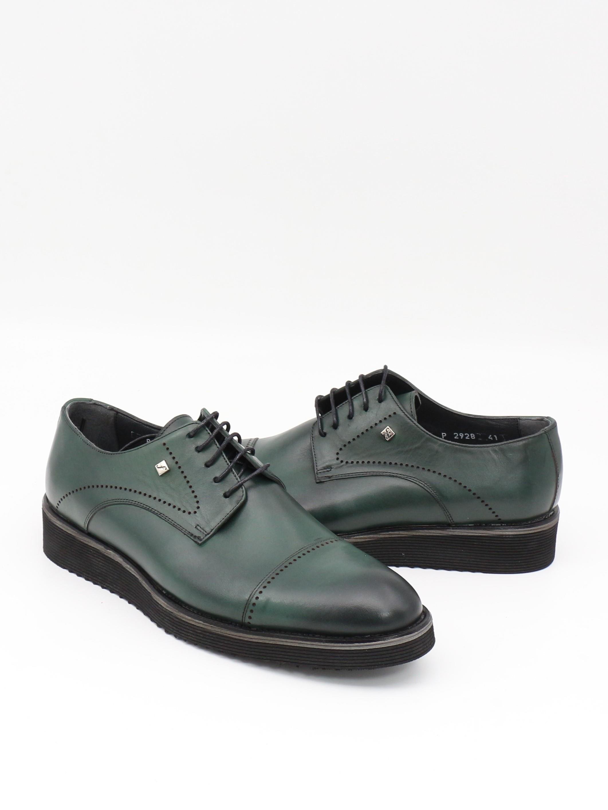 Fosco 2928 Yeşil Hakiki Deri Eva Taban Erkek Ayakkabı