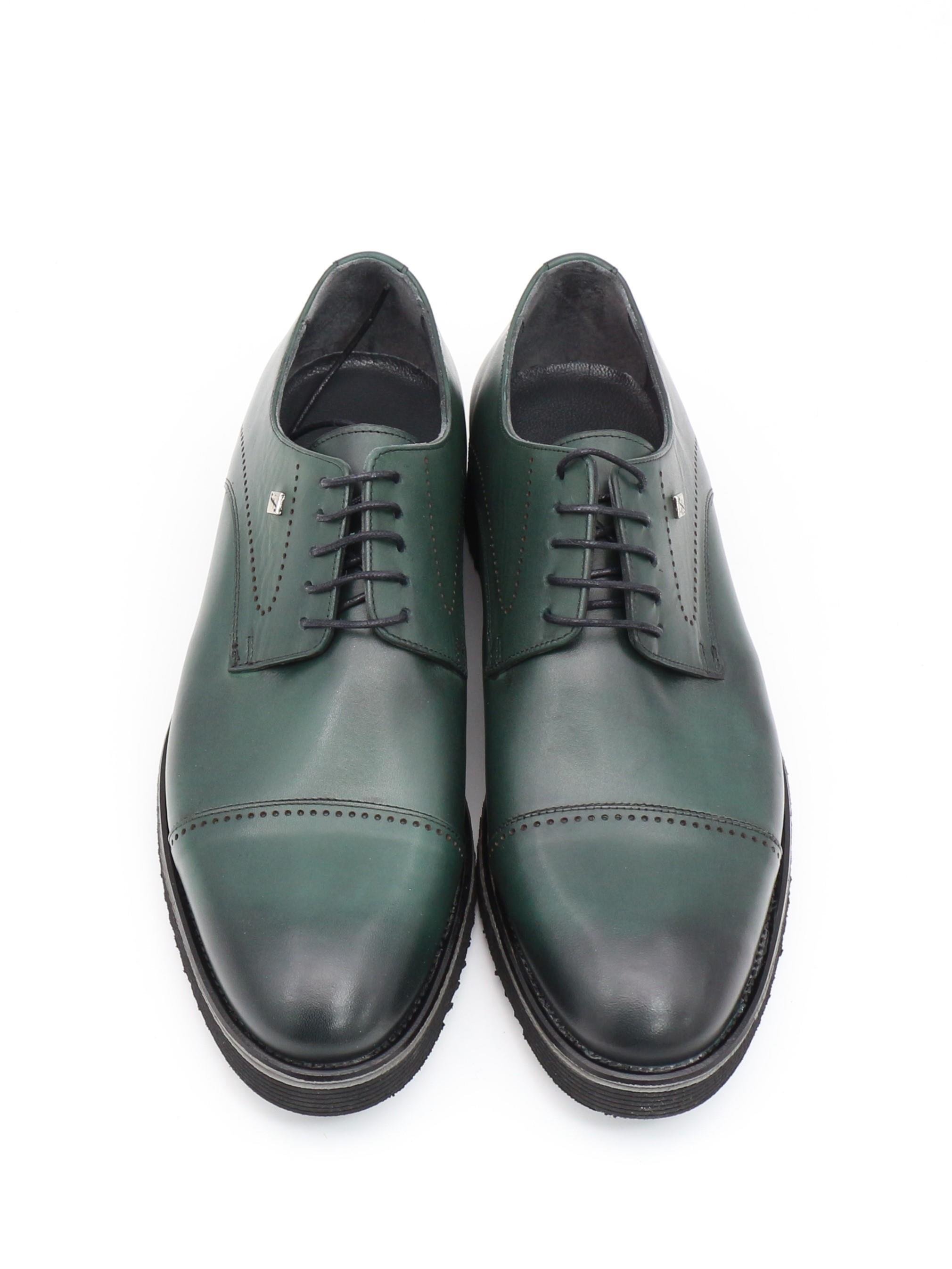 Fosco 2928 Yeşil Hakiki Deri Eva Taban Erkek Ayakkabı