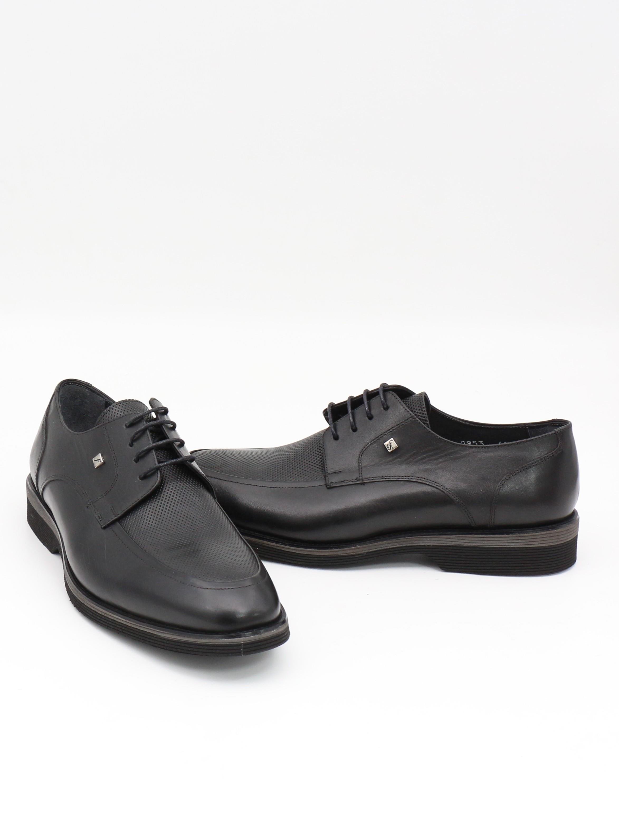 Fosco 2953 Siyah Hakiki Deri Eva Taban Erkek Ayakkabı