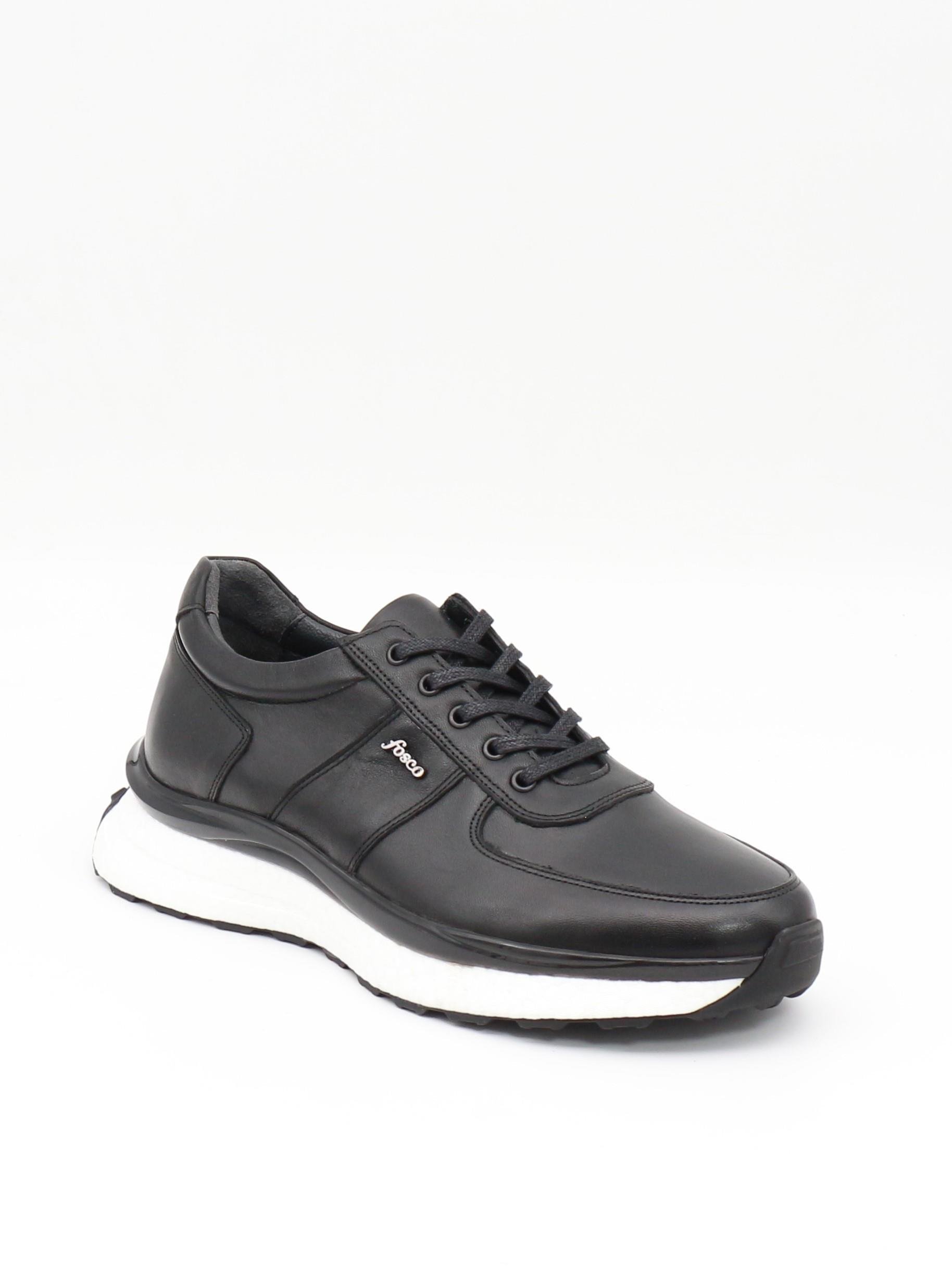 Fosco 2982 Siyah Hakiki Deri Eva Taban Erkek Sneakers