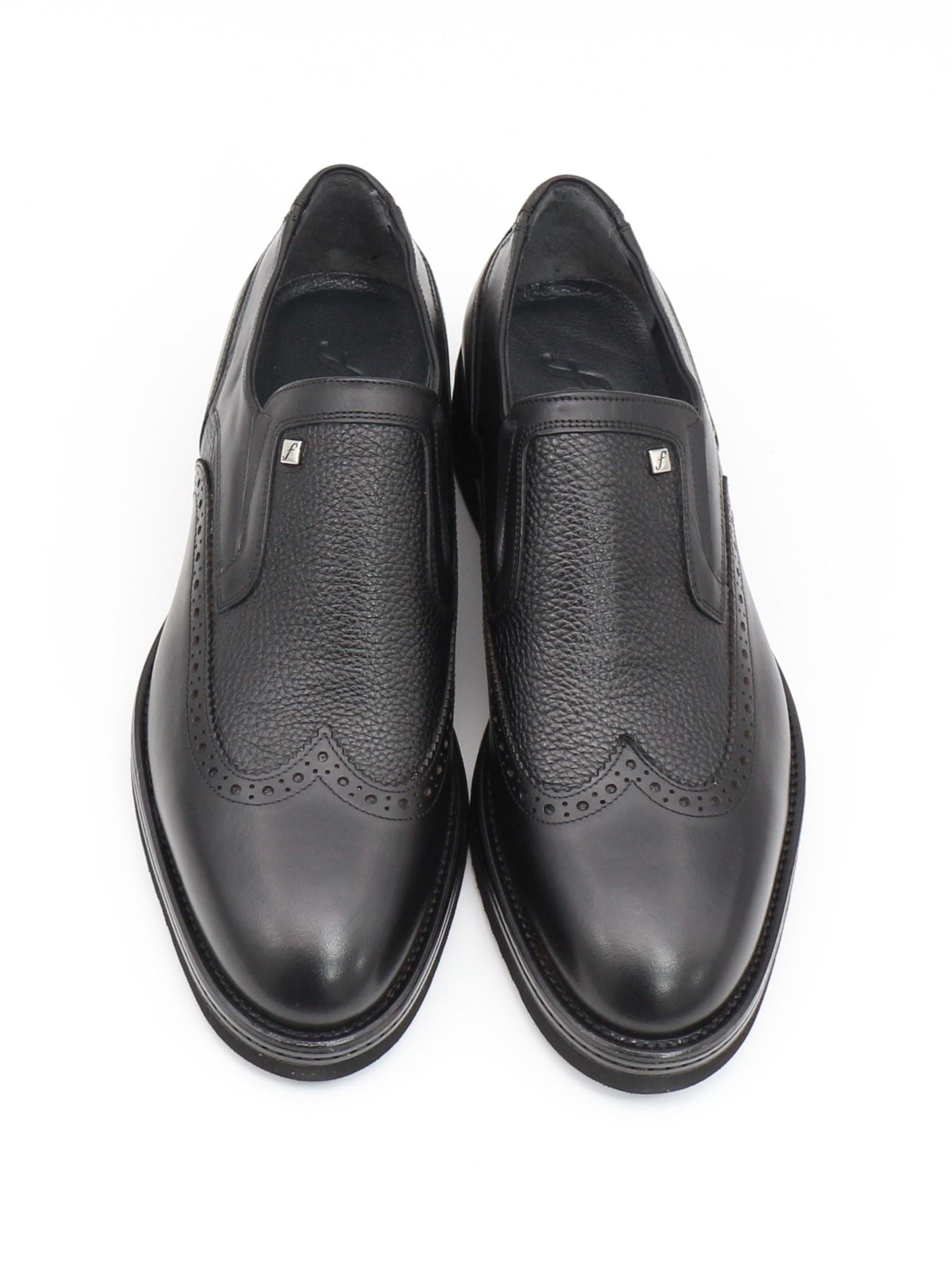 Fosco 2993 Siyah Hakiki Deri Eva Taban Erkek Ayakkabı