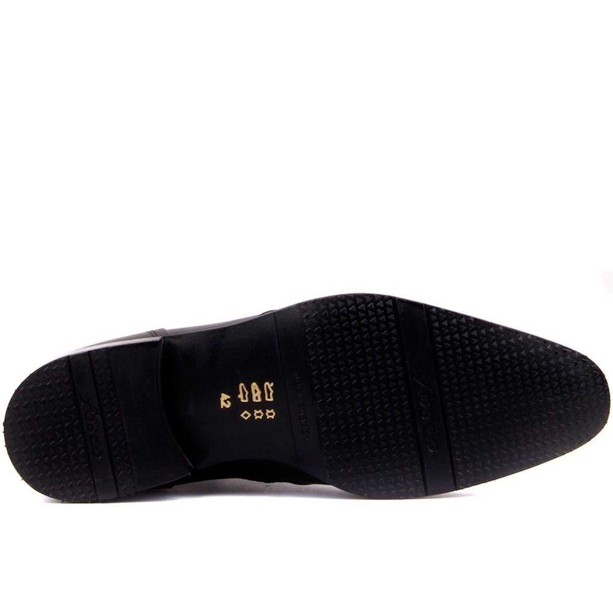 Fosco 3565 Siyah Fermuarlı Hakiki Deri Kauçuk Taban Erkek Bot