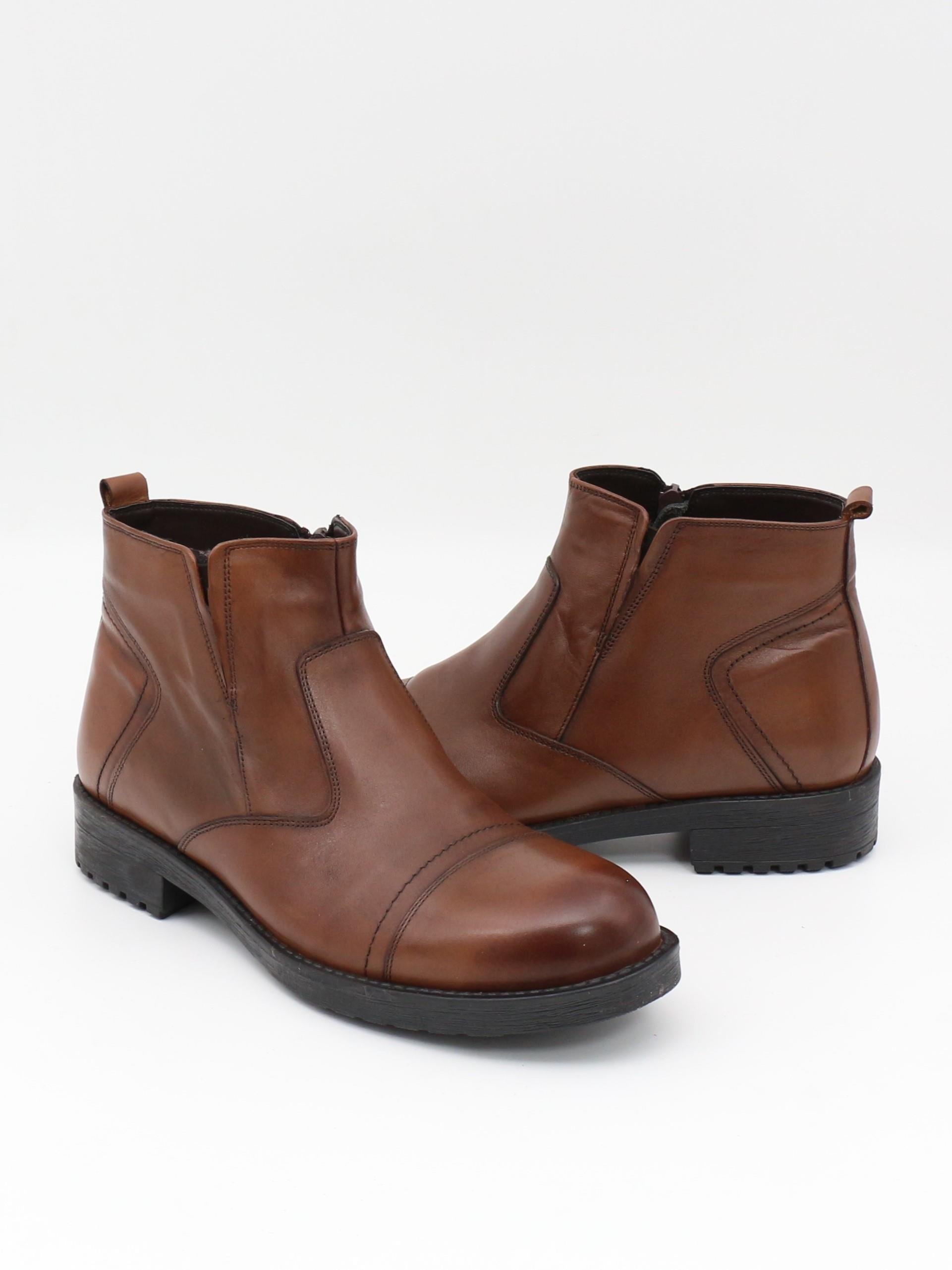 Fosco 4569 Taba Hakiki Deri Kauçuk Taban Kürklü Erkek Bot