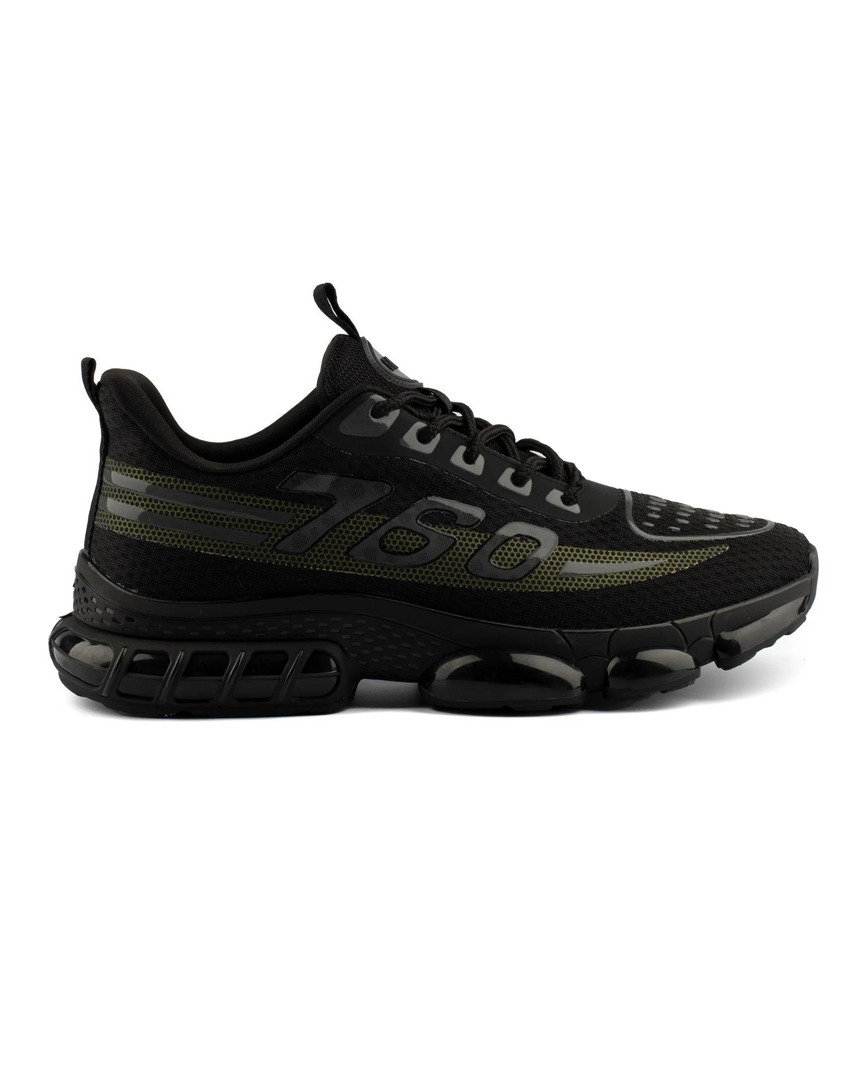 Gamelu Reverse Siyah Sarı Fashion Taban Erkek Sneakers