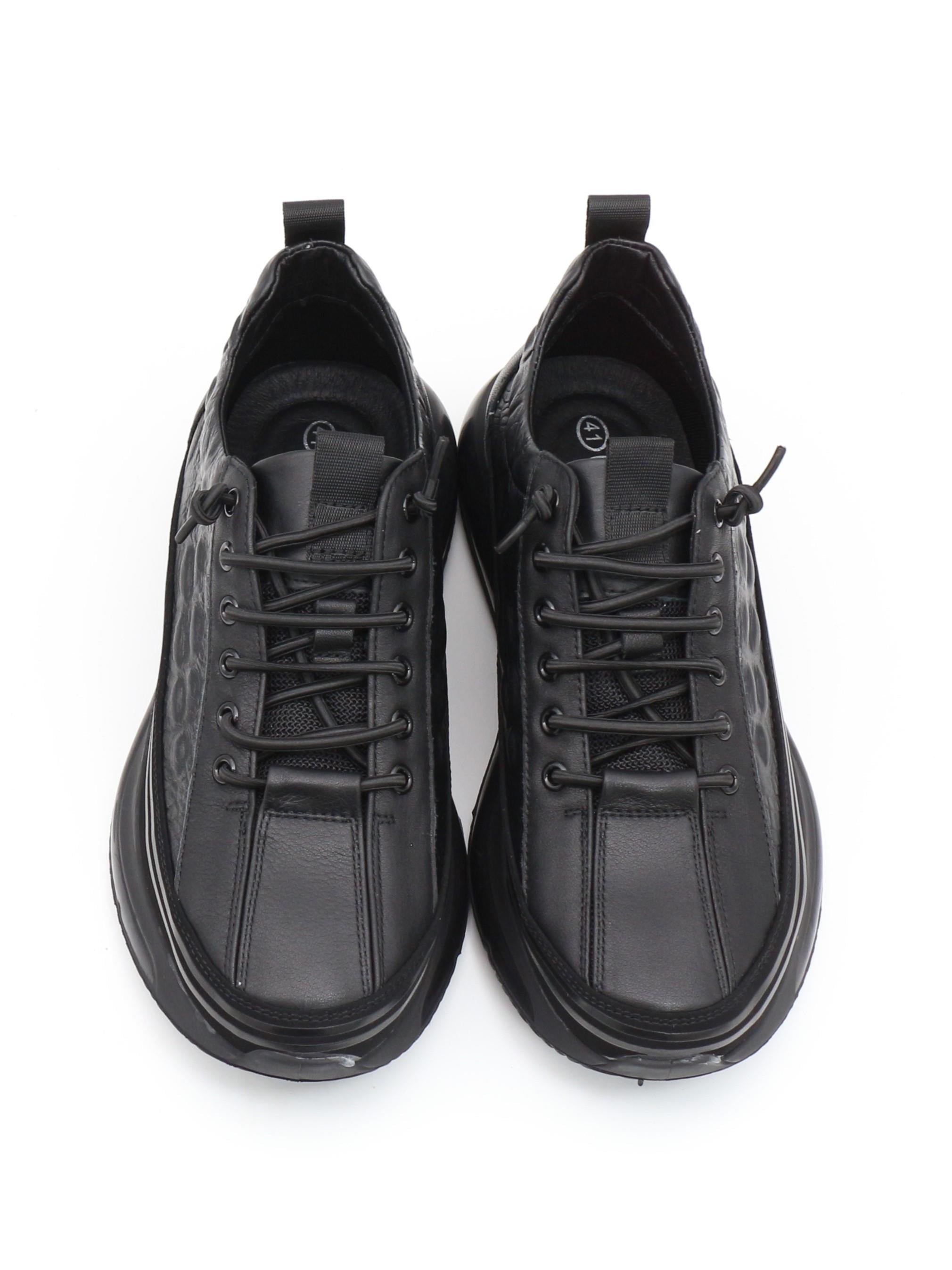 Guja 23K504 Siyah Hakiki Deri Air Taban Erkek Sneakers