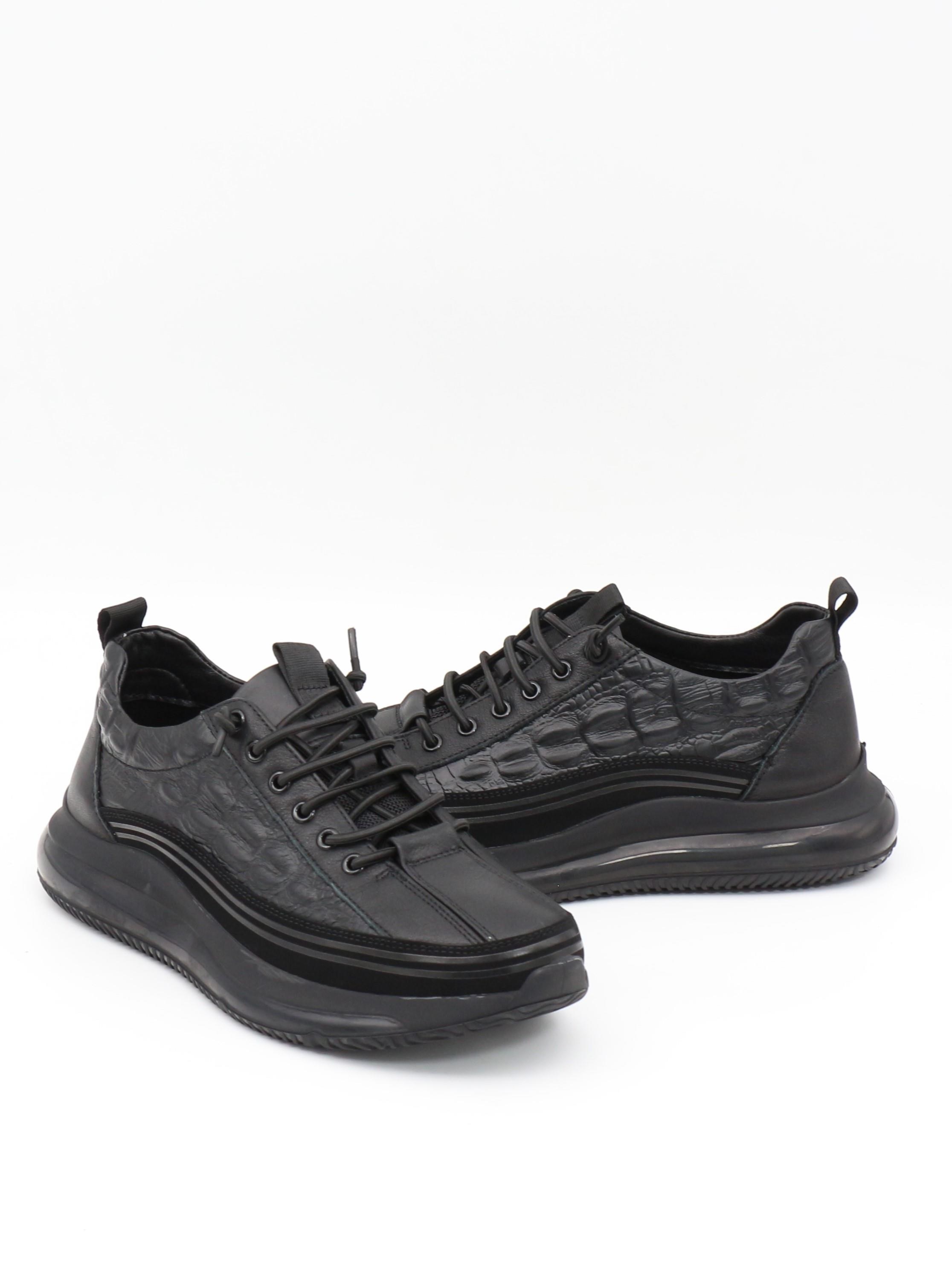 Guja 23K504 Siyah Hakiki Deri Air Taban Erkek Sneakers
