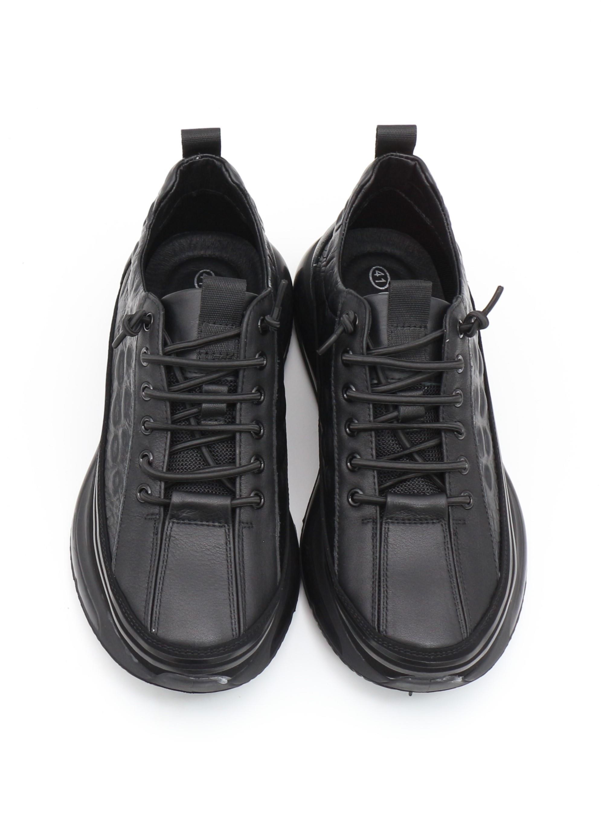 Guja 23K504 Siyah Hakiki Deri Air Taban Erkek Sneakers