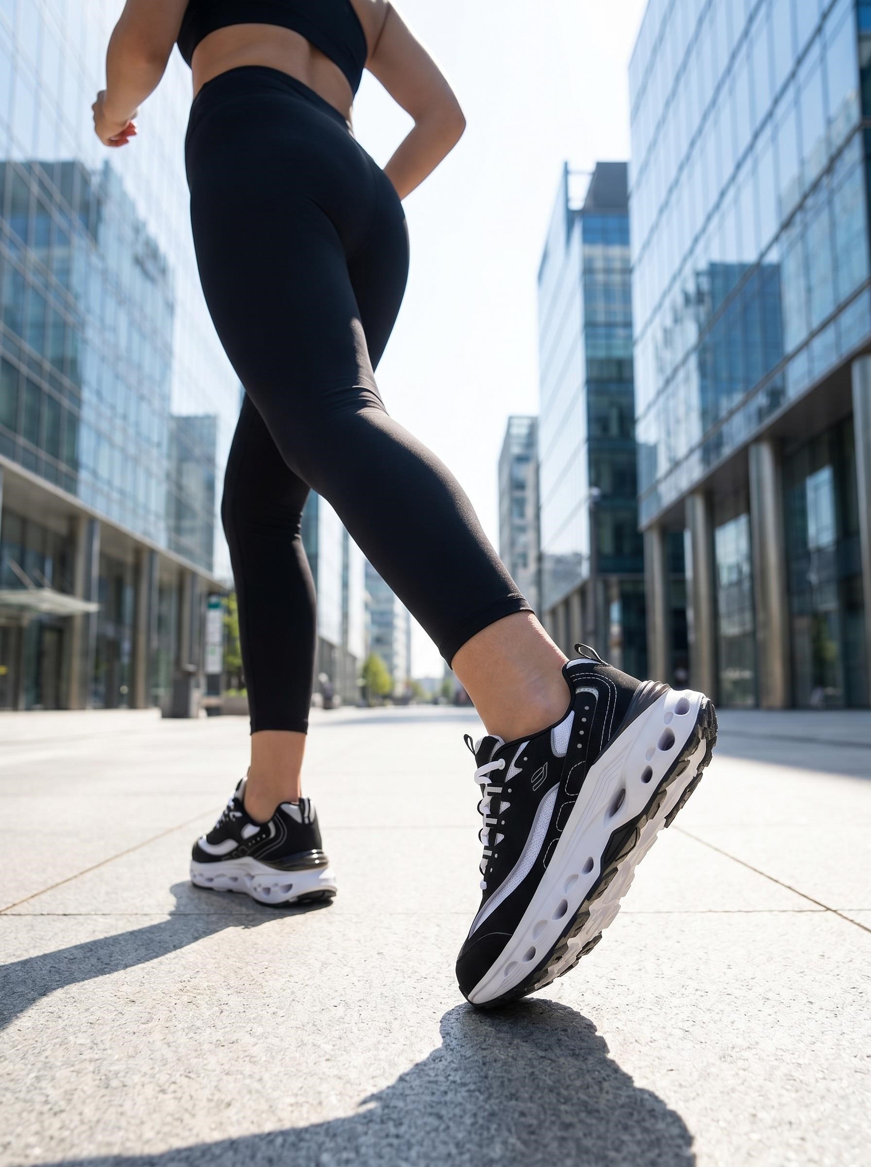 Lescon Anita Easy Step Siyah Beyaz Kadın Spor Ayakkabı