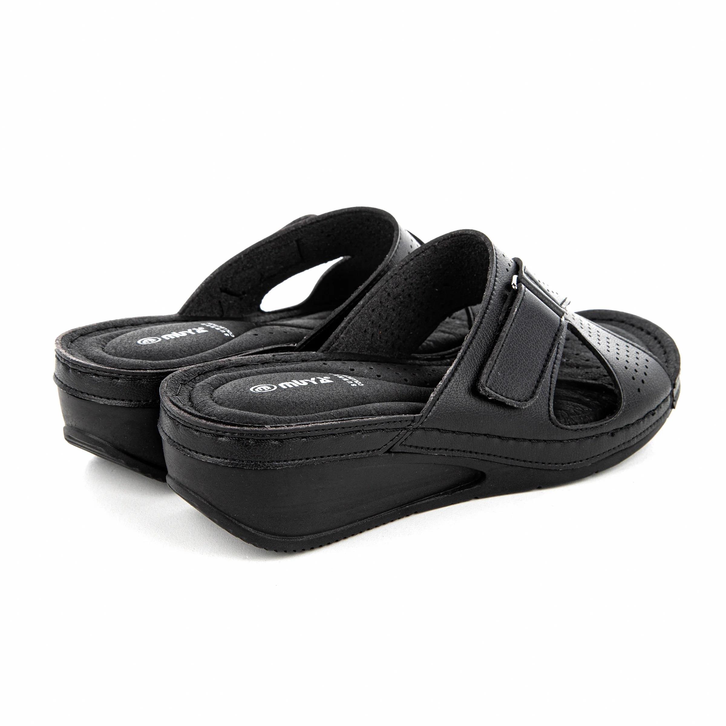 Muya Duro 34218 Siyah Dolgu Topuklu Anatomik Kadın Terlik