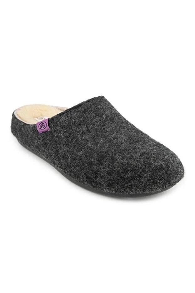 Muya İontas 36900 Füme Keçe Önü Kapalı Anatomik Kadın Terlik