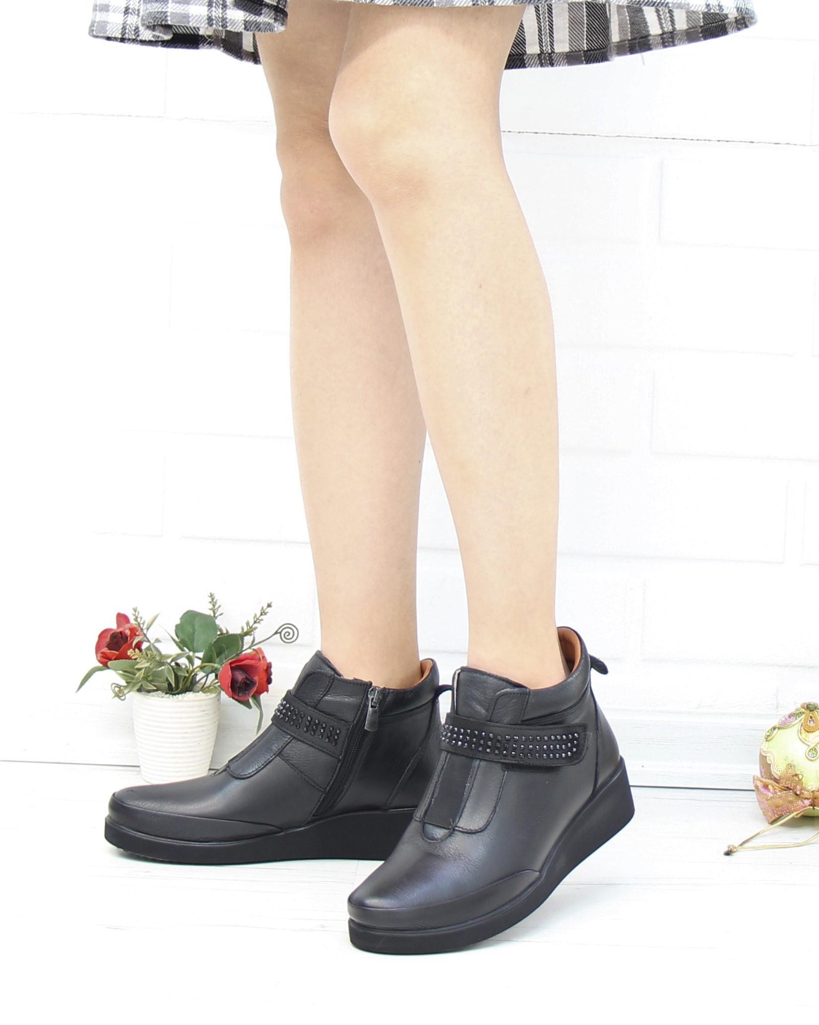 Nesil Shoes Arx 441 Siyah Hakiki Deri Günlük Kadın Bot