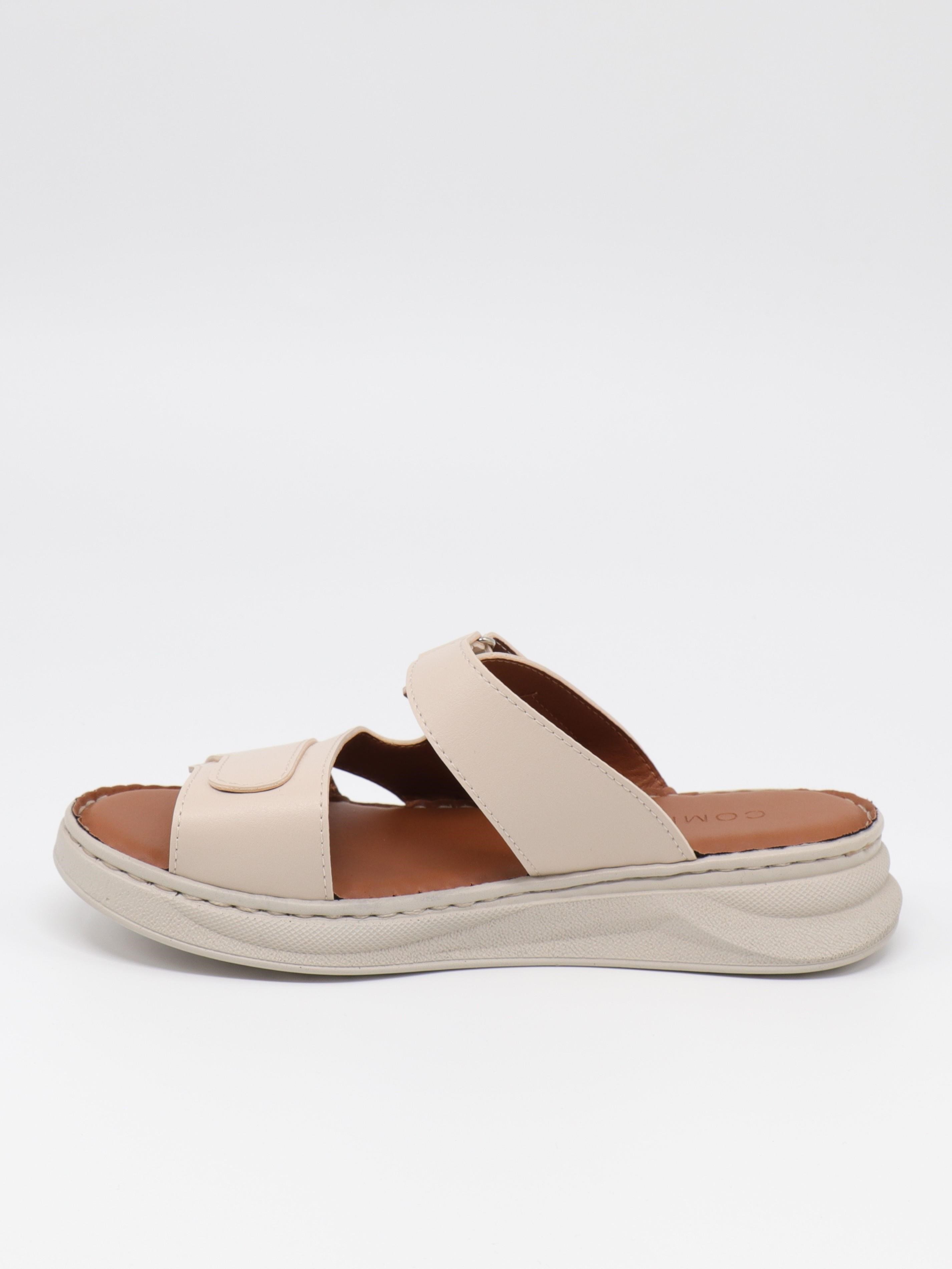 Nesil Shoes Bell 25145 Bej Anatomik Cırtlı Kadın Terlik