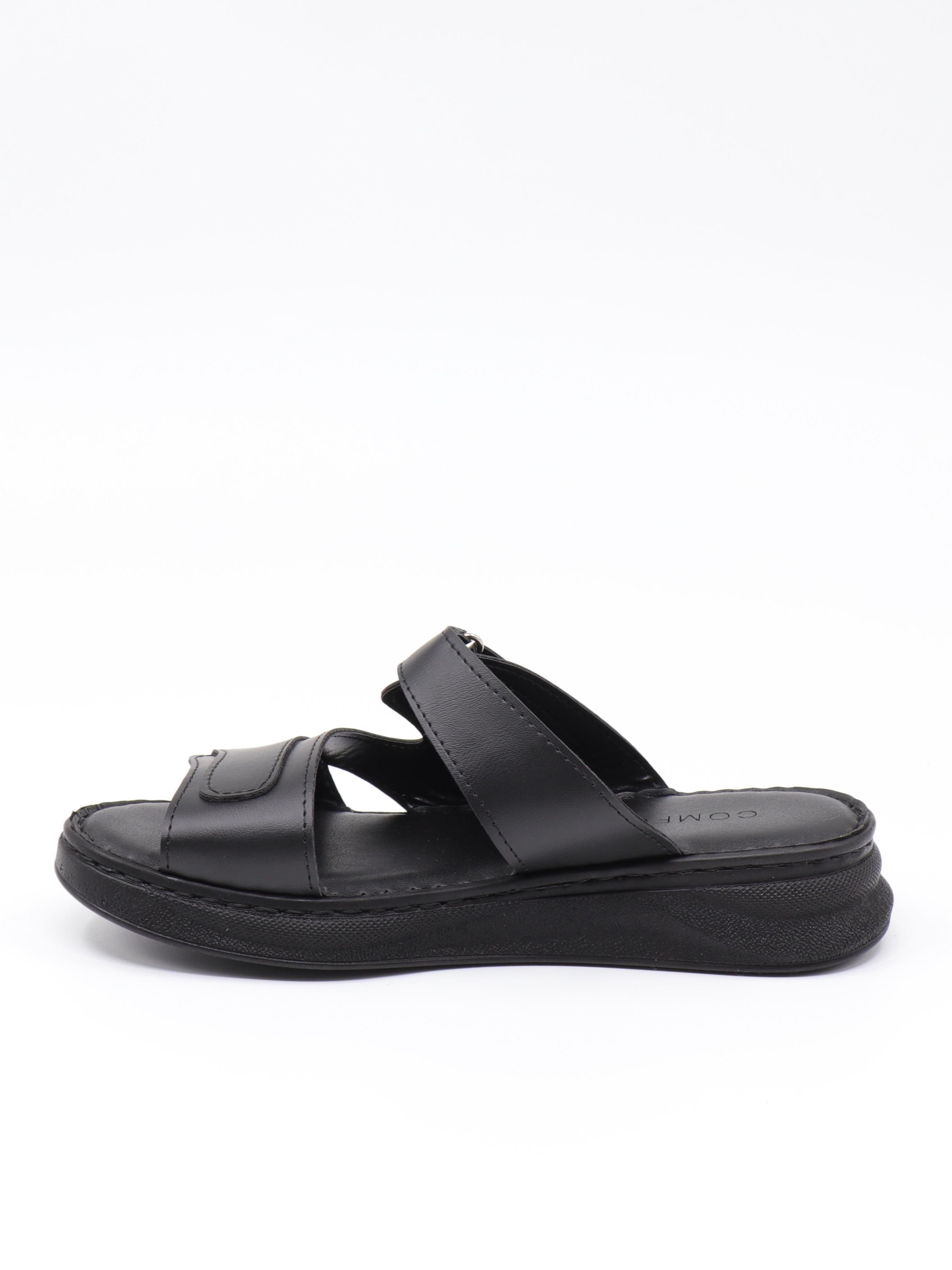 Nesil Shoes Bell 25145 Siyah Anatomik Cırtlı Kadın Terlik