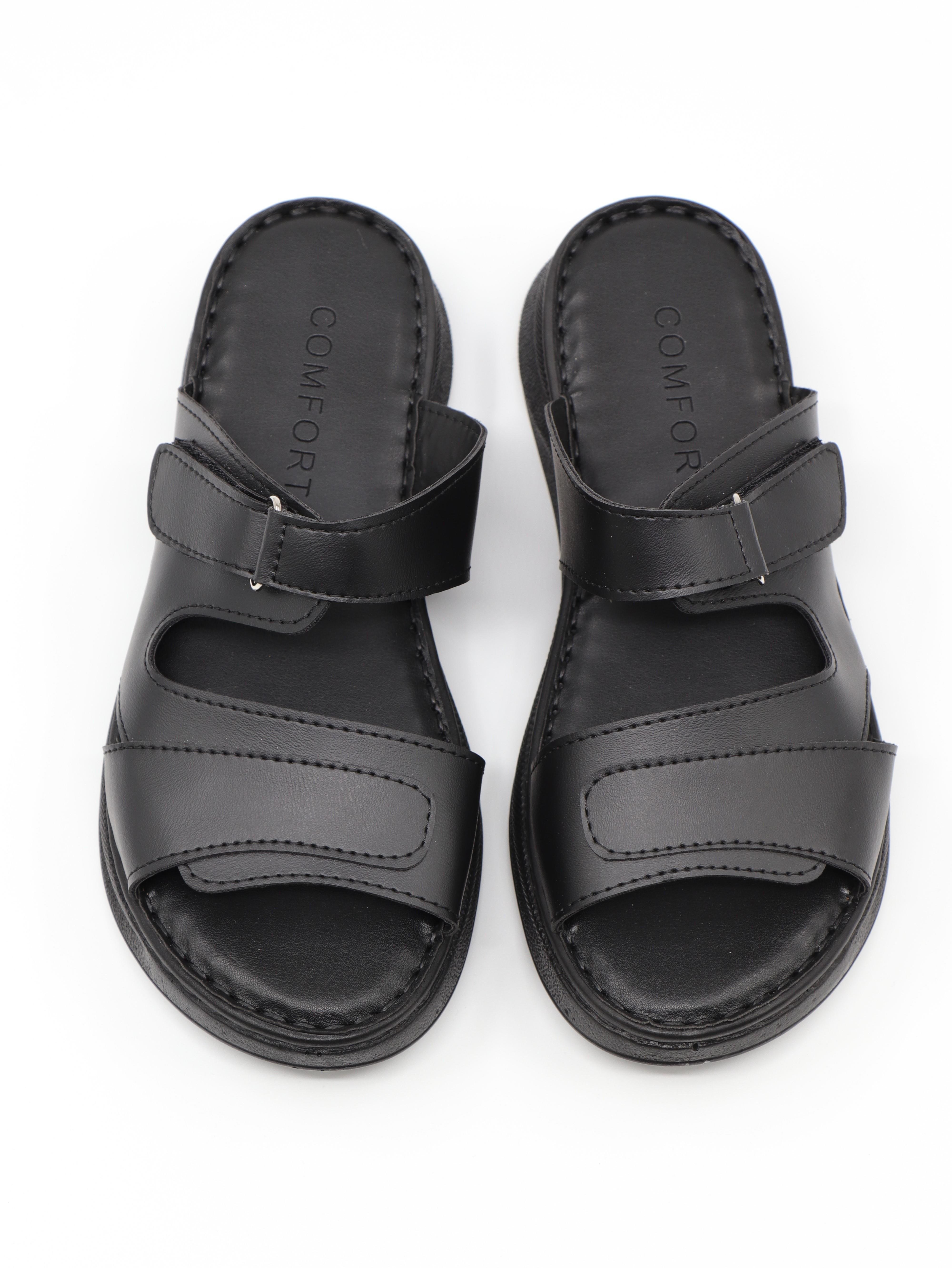 Nesil Shoes Bell 25145 Siyah Anatomik Cırtlı Kadın Terlik