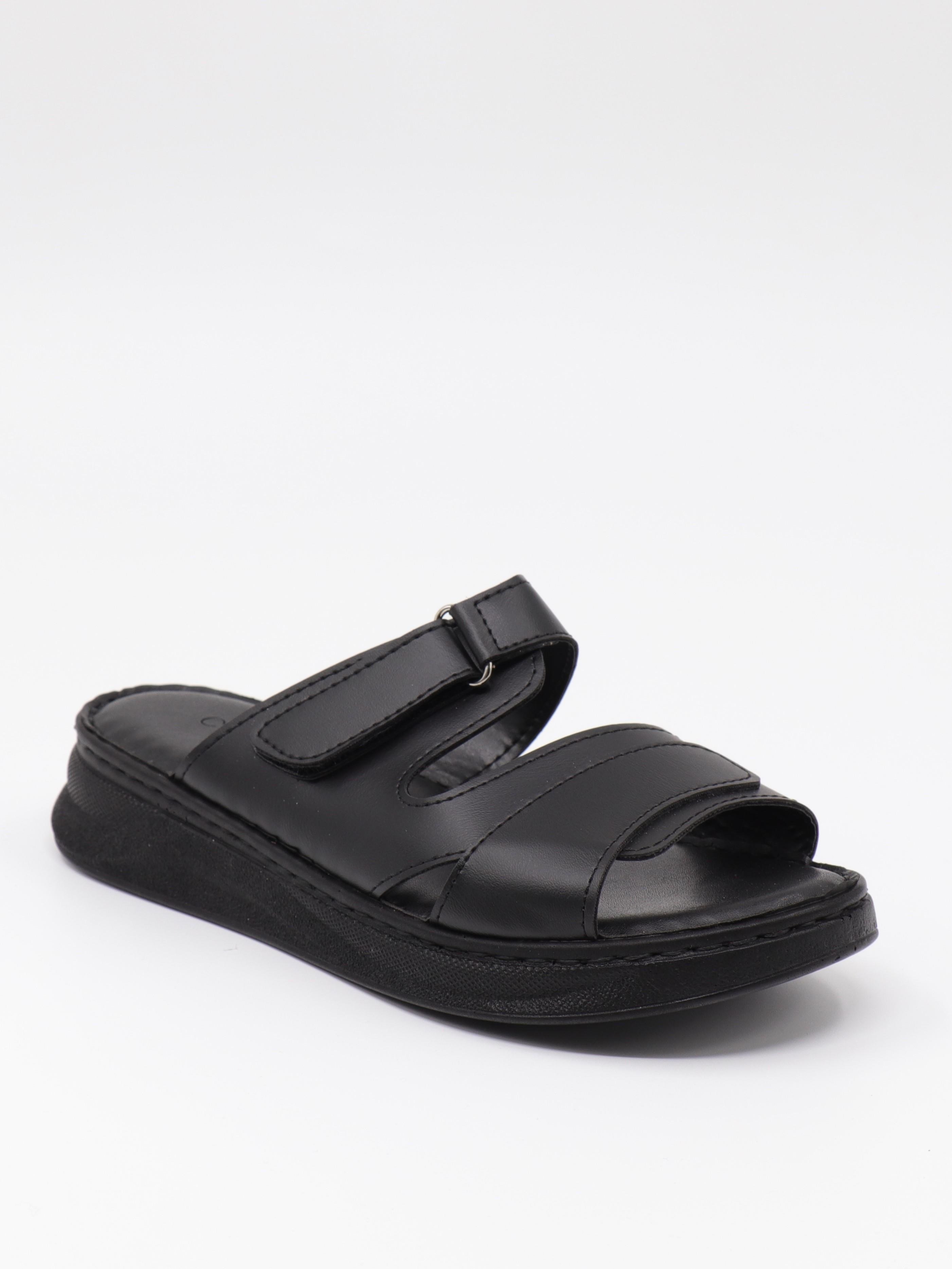 Nesil Shoes Bell 25145 Siyah Anatomik Cırtlı Kadın Terlik