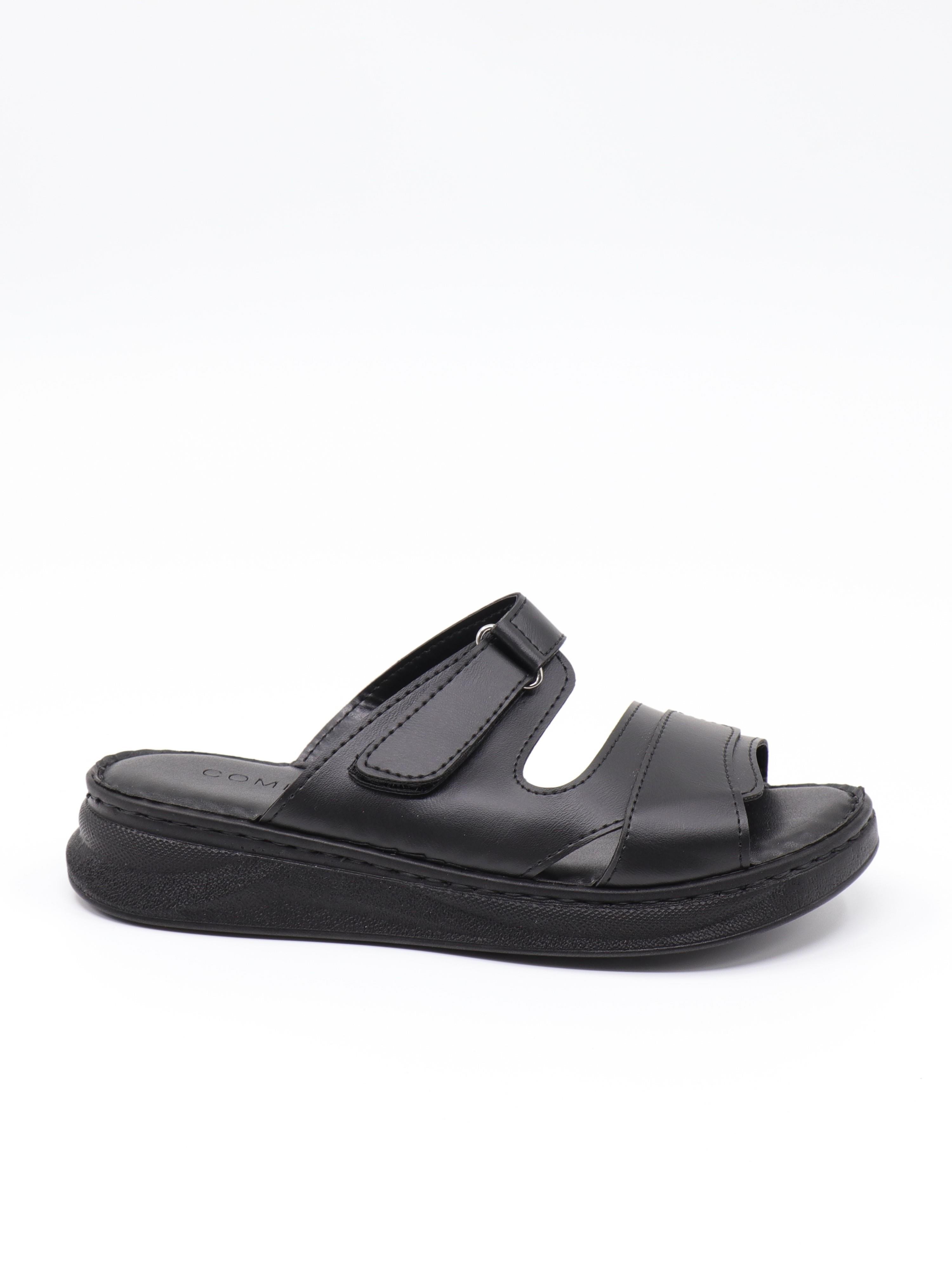 Nesil Shoes Bell 25145 Siyah Anatomik Cırtlı Kadın Terlik