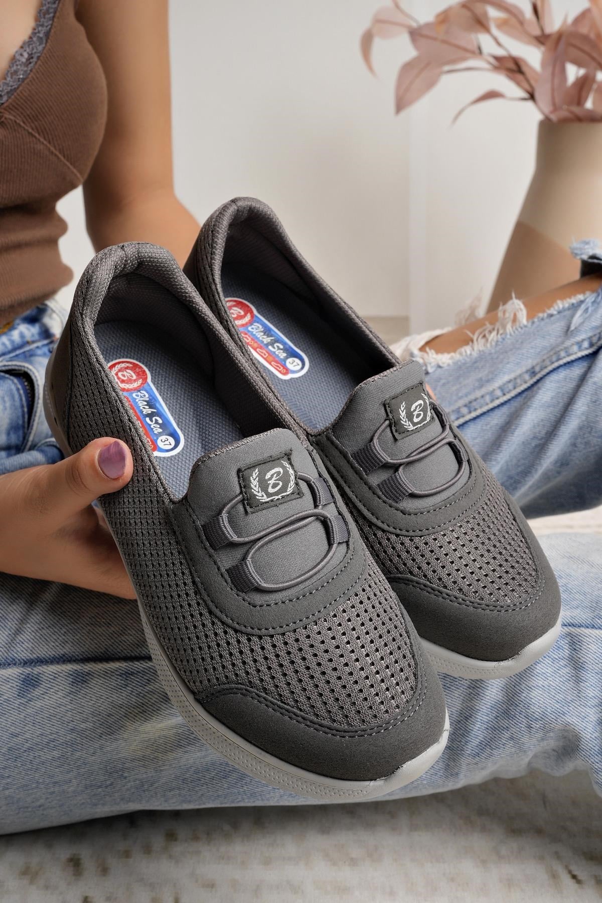 Nesil Shoes Bsea 575 Füme Memory Foam Kadın Yürüyüş Ayakkabısı