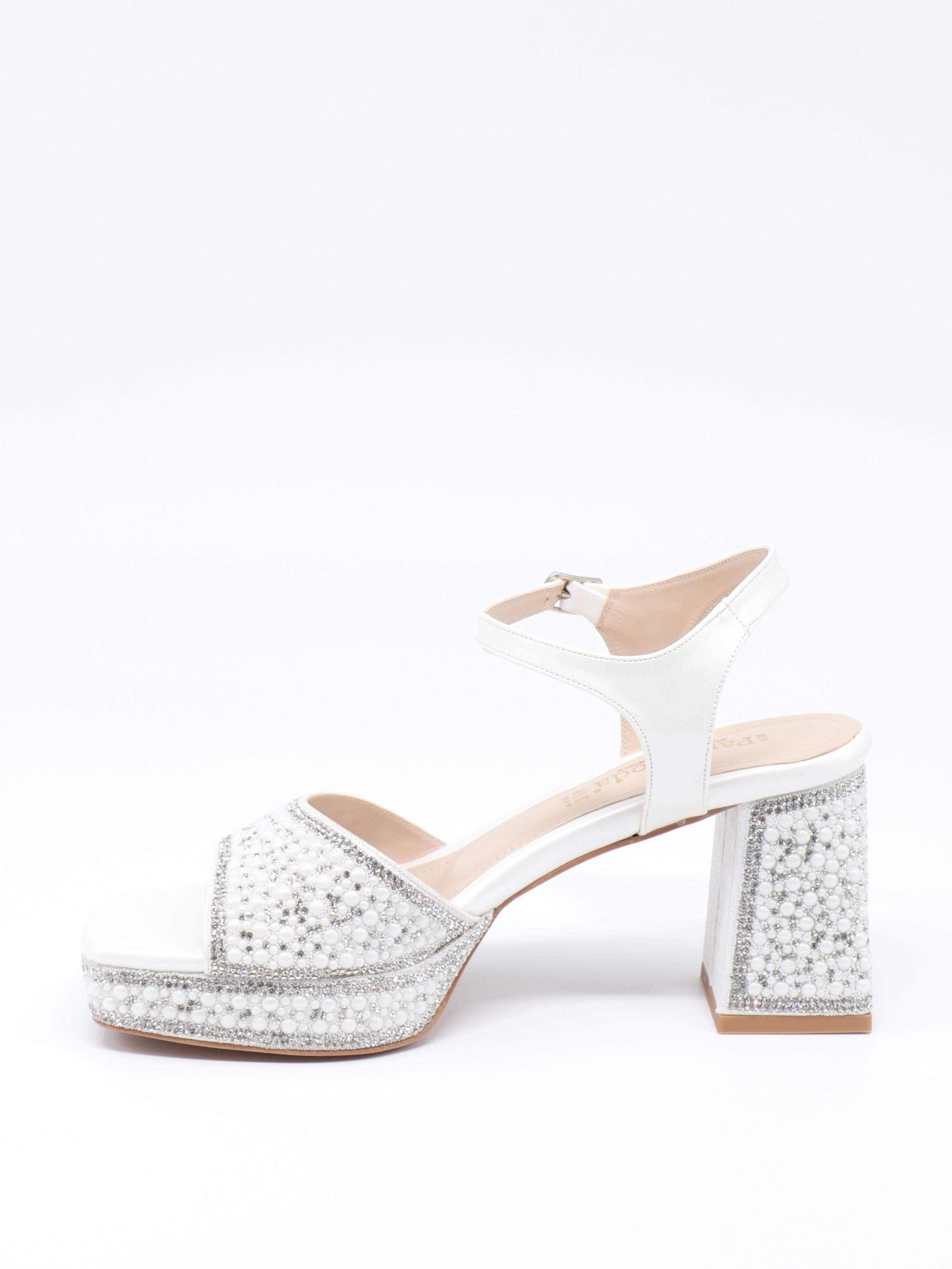 Nesil Shoes Carel 109 Sedef Taşlı Platform Kadın Sandalet
